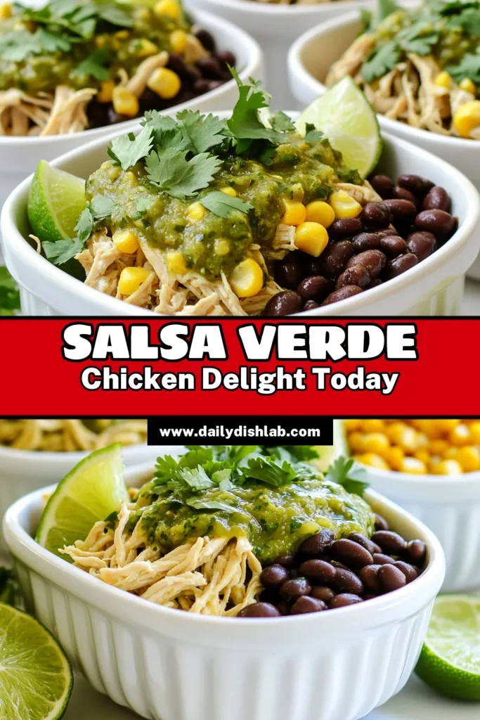 Get ready for a flavor explosion with Salsa Verde Chicken Fiesta! This easy slow cooker recipe combines tender chicken thighs, zesty salsa verde, and hearty black beans for a delicious meal everyone will love. Perfect as a taco filling or served in bowls, it’s a crowd-pleaser that's simple to make. Don't miss out on this tasty dish—discover the full recipe and bring the fiesta to your kitchen! #SalsaVerde #SlowCookerRecipes #ChickenRecipes #EasyDinners