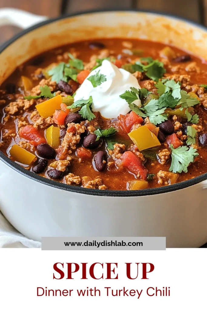 Discover the ultimate spicy turkey chili recipe that’s not just delicious but also healthy! This easy chili with ground turkey is packed with flavor and features hearty beans, making it the best turkey chili you'll ever taste. With simple ingredients and steps, you'll have a satisfying meal perfect for any night. Don’t miss out—save this healthy turkey chili recipe for your next cozy dinner! #TurkeyChili #HealthyRecipe #ChiliWithBeans #EasyChili