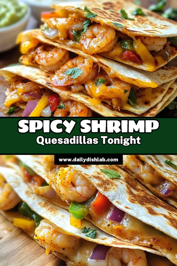 Discover the perfect spicy shrimp quesadillas with this easy chipotle shrimp recipe! Packed with flavor, these shrimp and vegetable quesadillas are filled with a delicious chipotle sauce that adds the right kick. Whether for a quick dinner or a fun snack, these quesadillas will impress your taste buds. Ready in just 25 minutes, you'll love serving these at your next gathering. Try it today! #SpicyShrimpQuesadillas #ChipotleShrimpRecipe #EasyShrimpQuesadillas #QuesadillaWithChipotleSauce