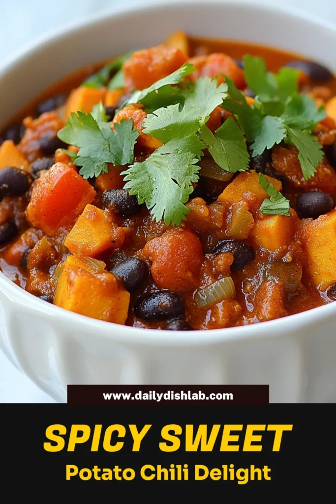 Discover the deliciousness of Spicy Chipotle Sweet Potato Chili with this easy chipotle chili recipe! Packed with flavors and nutrients, this vegan sweet potato chili features black beans and vibrant spices, making it one of the healthiest chili recipes around. Perfect for meal prep or cozy dinners, it’s sure to satisfy. Save this recipe for a hearty meal that delights! #SpicySweetPotatoChili #VeganChili #HealthyChili #ChipotleChiliRecipe