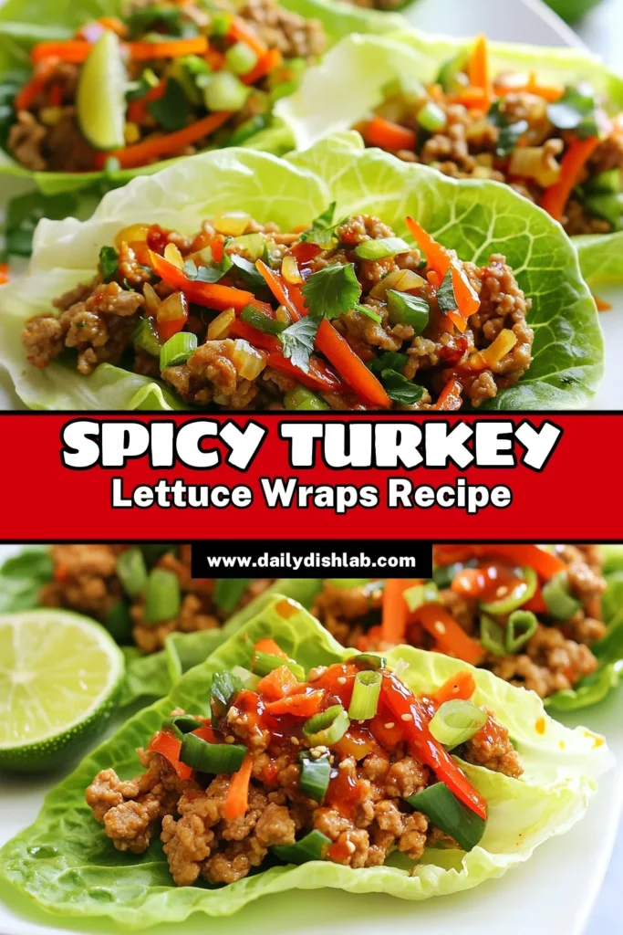 Discover the delicious Sriracha turkey lettuce wraps, the perfect blend of spicy and healthy! This simple turkey lettuce wrap recipe is not only easy to make but also fits into your low-carb Asian dishes repertoire. With just 25 minutes of prep time, you can whip up these tasty healthy turkey recipes for a spicy turkey dinner idea that everyone will love. Save this recipe for your next meal! #HealthyEating #TurkeyRecipes #LowCarb #AsianCuisine