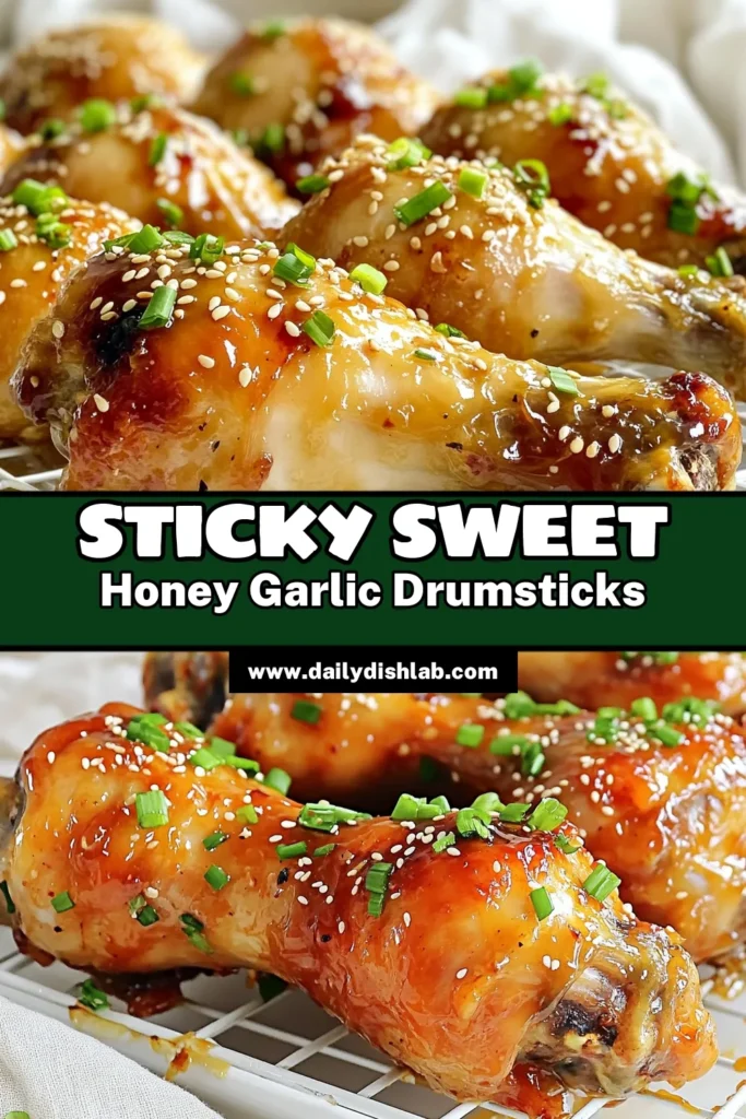 Discover the deliciousness of Honey Garlic Chicken Drumsticks with this easy recipe! Marinated in a sweet and savory sauce, these tender drumsticks are perfect for any meal. Watch them bake to golden perfection and finish with a sticky glaze that will leave everyone asking for more. Ready to impress your friends and family? Check out the full recipe and get cooking today! #HoneyGarlicChicken #ChickenDrumsticks #EasyRecipes #CookingAtHome