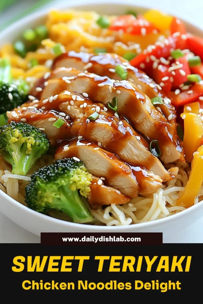 Discover the deliciousness of Sweet Teriyaki Chicken Noodles, a perfect blend of flavors in this quick noodle dish! This recipe features tender chicken, vibrant vegetables, and rice noodles coated in a savory teriyaki chicken stir fry. Ideal for busy nights, these easy chicken recipes come together in just 30 minutes. Save and try this delightful twist on rice noodle recipes today! #TeriyakiChicken #NoodleRecipes #QuickDinner #EasyRecipes