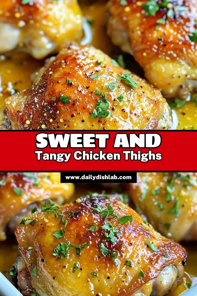 Discover a delicious way to enjoy honey mustard chicken thighs with this easy baked chicken thigh recipe. The simple honey mustard marinade combines sweet honey and zesty Dijon mustard for mouthwatering flavor. Perfect for a family dinner, these oven baked chicken thighs are juicy and crispy. Don’t miss out—try this Dijon mustard chicken recipe today! Save for later! #HoneyMustardChickenThighs #EasyRecipes #ChickenDinner #BakedChicken