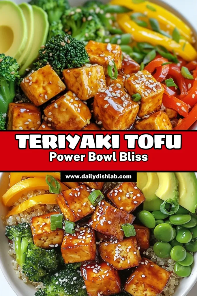 Elevate your meal prep with this delicious teriyaki tofu bowl! Packed with protein-rich quinoa, crisp veggies, and flavorful marinated tofu, this vegan teriyaki recipe is a must-try for health enthusiasts. Discover how to make this easy, healthy tofu recipe that fits perfectly into a plant-based power bowl. Perfect for a nutritious lunch or dinner! Save this recipe for a wholesome weeknight meal! #TeriyakiTofuBowl #VeganRecipes #HealthyEating #PlantBased
