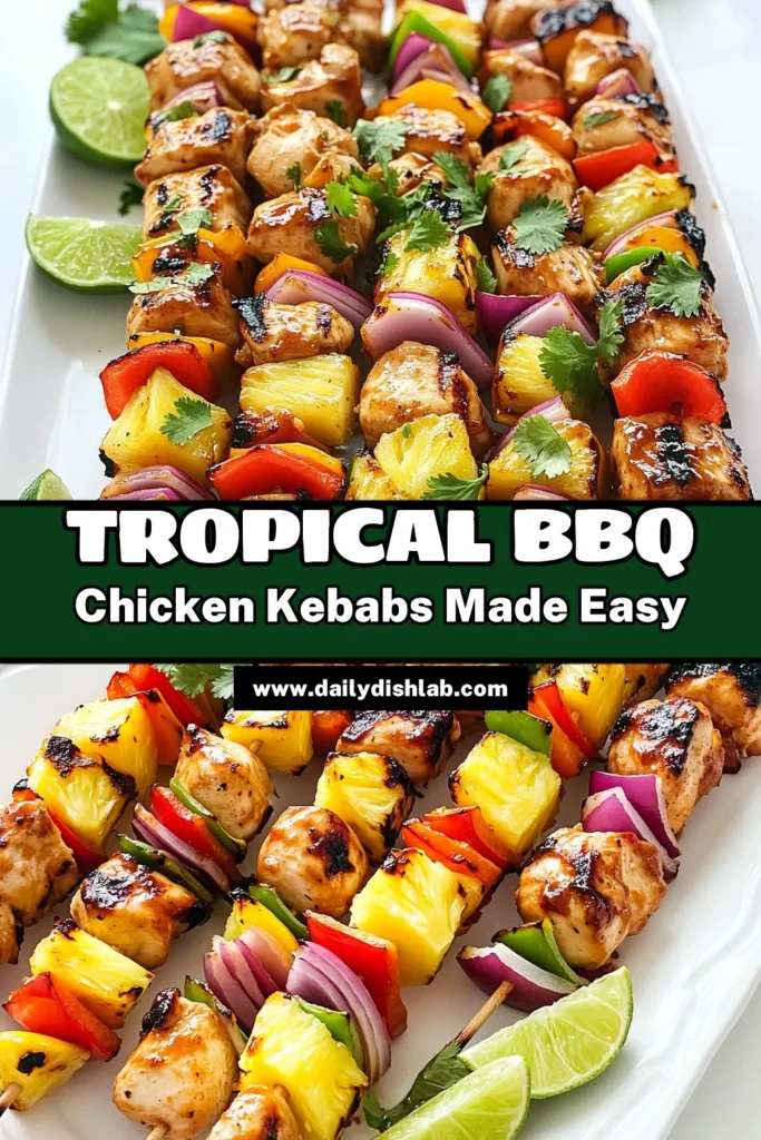 Discover the tropical goodness of Hawaiian BBQ Chicken Kebabs! 🍍🌺 This easy recipe combines juicy marinated chicken, vibrant peppers, and sweet pineapple for a flavorful grilling experience. Perfect for summer gatherings or a tasty weeknight dinner, these kebabs are sure to impress. Click through for the full recipe, tips on grilling, and presentation ideas that will make your meal pop! #HawaiianBBQ #ChickenKebabs #GrillingRecipes #TropicalFlavors