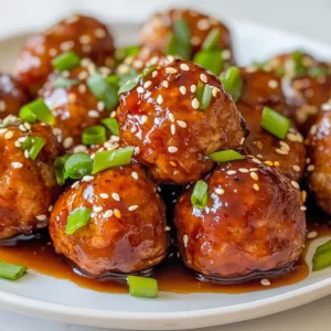 - 1 pound ground chicken - 1/2 cup breadcrumbs - 1/4 cup green onions, finely chopped These main ingredients form the base of the teriyaki chicken meatballs. Ground chicken gives the meatballs a light texture. Breadcrumbs help bind everything together. Green onions add a nice fresh flavor and a pop of color. - 2 tablespoons soy sauce - 1 tablespoon sesame oil - 2 cloves garlic, minced - 1 teaspoon ginger, freshly grated These flavor enhancers take the dish to the next level. Soy sauce adds a salty umami taste. Sesame oil brings a nutty flavor that works well with chicken. Garlic and ginger provide warmth and depth. They all blend wonderfully in the meatball mix. - 1/4 cup teriyaki sauce - 1 tablespoon honey - Sesame seeds for garnish These components add sweetness and a glossy finish. Teriyaki sauce gives the meatballs a rich and sticky coating. Honey adds a hint of sweetness. Finally, sesame seeds make a lovely garnish, adding crunch and visual appeal. {{ingredient_image_1}} In a large bowl, combine these ingredients: - 1 pound ground chicken - 1/2 cup breadcrumbs - 1/4 cup finely chopped green onions - 1 egg, lightly beaten - 2 tablespoons soy sauce - 1 tablespoon sesame oil - 2 cloves garlic, minced - 1 teaspoon freshly grated ginger Mix them gently until everything is combined. Be careful not to overwork the meat. This keeps the meatballs tender. Once mixed, use your hands to form the chicken mixture into 1-inch meatballs. Place each meatball on a baking sheet lined with parchment paper. Next, preheat your oven to 400°F (200°C). This step is key for even cooking. While the oven heats, you can finish shaping your meatballs. Bake the meatballs for 15-20 minutes. You want them to be golden brown and fully cooked. Use a meat thermometer to check for an internal temperature of 165°F. This ensures they are safe to eat. While the meatballs bake, prepare the sauce. In a small saucepan, mix together: - 1/4 cup teriyaki sauce - 1 tablespoon honey Heat this mixture over low heat. Stir until it is warm and well combined. Once the meatballs are done, transfer them to a large bowl. Pour the teriyaki sauce mixture over them. Gently toss to coat each meatball evenly. For a nice touch, garnish with sesame seeds and extra chopped green onions if you like. To make great meatballs, you need to mix well but not too much. Overmixing makes the meatballs tough. Just mix until everything is combined. This keeps them tender. Next, pay attention to the cooking temperature. Preheat your oven to 400°F (200°C) before baking. This helps the meatballs cook evenly. Use a meat thermometer to check if they reach 165°F (74°C). If they do, they are safe to eat. These teriyaki chicken meatballs shine when served with rice or vegetables. The rice soaks up the sauce, making each bite delicious. You can also serve them with steamed broccoli or sautéed bell peppers for a colorful plate. For garnishing, sprinkle sesame seeds on top. They add a nice crunch and look pretty. You can also add more green onions for a fresh touch. Both options make your dish pop with flavor and color. One common mistake is not using fresh ingredients. Fresh chicken, garlic, and ginger make a big difference. They add great flavor to your meatballs. Always check your ingredients before cooking. Another mistake is skipping the preheating step. If your oven isn't hot, your meatballs won't cook right. They might end up dry or unevenly cooked. Always preheat your oven, so you get the best results. Pro Tips Use Fresh Ingredients: Fresh ginger and garlic can elevate the flavor of your meatballs significantly. Avoid using pre-minced or powdered versions for the best taste. Don’t Overmix: When combining the ingredients, mix just until everything is combined. Overmixing can lead to tough meatballs. Check for Doneness: Use a meat thermometer to ensure the internal temperature of the meatballs reaches 165°F (74°C) for safe consumption. Customize the Sauce: Feel free to add a splash of rice vinegar or a pinch of red pepper flakes to the teriyaki sauce for an extra flavor kick. {{image_2}} You can easily swap the ground chicken for other meats. Ground turkey works well and has a lighter taste. If you prefer beef, that’s a great option too. Just remember, you may need to adjust the cooking time. If you need a gluten-free option, use gluten-free breadcrumbs. They will still provide the right texture. You can find these at most grocery stores. They make this recipe more accessible for everyone. You can change the flavor by adding spices or herbs. Try garlic powder or onion powder for extra zest. A pinch of red pepper flakes adds a little heat. Fresh herbs like basil or cilantro can brighten the dish. If you want a different sweetness, try maple syrup instead of honey. It will add a unique flavor. You can also use brown sugar for a richer taste. You can sauté the meatballs instead of baking them. Just cook them in a skillet over medium heat. This method gives them a lovely brown crust. Be sure to turn them often for even cooking. If you prefer a slow cooker, you can use it for this recipe too. After forming the meatballs, place them in the slow cooker. Pour the teriyaki sauce over them and cook on low for four hours. This method makes them very tender and juicy. Store your teriyaki chicken meatballs in the fridge. Place them in an airtight container. This keeps them fresh for up to four days. Always let them cool down before sealing. You can freeze the meatballs for later use. First, let them cool completely. Then, put them in a freezer bag or container. Make sure to remove as much air as possible. To reheat, thaw in the fridge overnight. Then, warm them in the oven at 350°F (175°C) until hot. Understanding spoilage helps you stay safe. Teriyaki chicken meatballs can spoil if left out too long. Signs of spoilage include a bad smell, change in color, or a slimy texture. If you notice any of these signs, it’s best to toss them out. Always trust your senses when checking food. You can serve teriyaki chicken meatballs with rice, vegetables, or noodles. Rice pairs well and soaks up the sauce. Steamed broccoli or green beans add color and nutrition. Noodles work great too, especially with the teriyaki sauce. You can even make a stir-fry with your favorite veggies and noodles for a complete meal. Yes, you can make teriyaki chicken meatballs ahead of time. Batch cooking is a smart way to save time. You can prepare the meatballs, bake them, and then freeze them. Just make sure to let them cool first. Store them in a freezer-safe container. When you're ready to eat, thaw and heat them in the oven or microwave. To know if meatballs are fully cooked, check the internal temperature. It should reach 165°F (75°C). You can also cut one open. The meat should be no longer pink inside. The outside should look golden brown. If you see these signs, your meatballs are ready to enjoy! In this article, we explored how to make delicious teriyaki chicken meatballs. We covered the essential ingredients like ground chicken, soy sauce, and garlic for flavor. I provided step-by-step instructions for preparing, baking, and saucing the meatballs. We also shared tips for the perfect meatball and various cooking methods. With practice, you can make this dish perfectly every time. Enjoy these meatballs with rice, vegetables, or your favorite side. Healthy and tasty, they can suit everyone's taste!