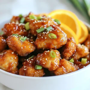 - 1 lb boneless, skinless chicken thighs - 1 cup all-purpose flour - 1 large egg - 1 cup panko breadcrumbs - 1 teaspoon garlic powder - 1/2 teaspoon ginger powder - 1/2 teaspoon salt - 1/4 teaspoon black pepper - 1 cup orange juice - 1/4 cup honey - 1 tablespoon soy sauce - 1 tablespoon rice vinegar - 1 teaspoon cornstarch dissolved in water The heart of this crispy air fryer orange chicken lies in its simple yet flavorful ingredients. For the chicken, I prefer boneless, skinless thighs. They stay juicy and tender. You’ll need one pound, cut into small bite-sized pieces for even cooking. Next, let’s talk about the breading. I use one cup of all-purpose flour to help create that crispy coating. The egg acts like glue, so beat one large egg and set it aside. Lastly, panko breadcrumbs give a unique crunch. Grab a cup of these little golden flakes for the best texture. Now, for the flavor! I add garlic powder for depth and a touch of ginger powder for warmth. Use one teaspoon of garlic powder, half a teaspoon of ginger powder, half a teaspoon of salt, and a quarter teaspoon of black pepper. This mix will season the chicken just right. The orange sauce is where the magic happens. You want one cup of orange juice, preferably fresh. Combine it with a quarter cup of honey for sweetness. It’s balanced with one tablespoon of low-sodium soy sauce and one tablespoon of rice vinegar for a touch of tang. Finally, mix a teaspoon of cornstarch with water to thicken your sauce. These ingredients create an amazing dish that’s both crispy and bursting with flavor. Once you gather these items, you’re on your way to a delightful meal! {{ingredient_image_1}} - Preheat your air fryer to 400°F (200°C). This step helps cook the chicken evenly. - In a shallow dish, mix the flour, garlic powder, ginger powder, salt, and black pepper. This seasoning will give the chicken great flavor. - Take each piece of chicken and dip it into the flour mix. Make sure to shake off any extra flour. - Next, dip it into the beaten egg. This helps the breadcrumbs stick well. - Finally, coat the chicken in panko breadcrumbs for that extra crunch. - Arrange the breaded chicken pieces in a single layer in the air fryer basket. Lightly spray the chicken with cooking spray for a golden finish. - Air fry the chicken for 10 to 12 minutes. Shake the basket halfway through to ensure even cooking. You want the chicken to be golden brown and crispy. - While the chicken cooks, prepare the orange sauce. In a saucepan over medium heat, combine the orange juice, honey, soy sauce, rice vinegar, and the cornstarch dissolved in water. Stir until the sauce thickens slightly, which takes about 3 to 5 minutes. - Once the chicken is done, transfer it to a large bowl and pour the orange sauce over it. Toss gently to coat all the chicken pieces well. To make your air fryer orange chicken crispy, use panko breadcrumbs. They are light and crunchy, which gives your chicken that perfect bite. Regular breadcrumbs won't deliver the same crispiness. Use cooking spray when you air fry. A light spray helps the panko brown nicely. This step is key for getting that golden color and crunch. Want some heat? Add a pinch of red pepper flakes to the orange sauce. You can also use sriracha to give it a spicy kick. If you want to switch up the taste, try different citrus juices. Lemon or lime work well. They add a fresh twist to the dish while keeping it zesty. Pro Tips Use Fresh Ingredients: Freshly squeezed orange juice enhances the flavor of the sauce significantly compared to bottled juice. Don't Overcrowd the Basket: Ensure the chicken pieces are in a single layer in the air fryer to achieve maximum crispiness. Adjust the Spice Level: For a kick of heat, add a pinch of red pepper flakes to the flour mixture or the sauce. Let It Rest: Allow the chicken to rest for a few minutes after air frying before tossing it in the sauce to maintain its crispiness. {{image_2}} You can switch chicken for tofu or shrimp. Both options add unique flavors. For tofu, use firm or extra-firm. Cut it into cubes, and follow the same breading steps. Cook it for about 10-12 minutes in the air fryer. Tofu will get crispy and delicious. If using shrimp, peel and devein them first. Shrimp will cook faster, so air fry for about 6-8 minutes. Make sure they turn pink and curl up. Want some heat? Add sriracha to your orange sauce. Start with a teaspoon and taste. Add more if you like it spicy. You can also switch up the sauce. Swap the orange juice for teriyaki sauce for a sweet twist. Or, make a sweet and sour version by mixing in some vinegar and sugar. These changes keep your meal exciting and delicious. After making crispy air fryer orange chicken, let it cool first. Store leftovers in an airtight container. This helps keep the chicken fresh. You can keep it in the fridge for up to three days. When reheating, use an air fryer or oven. This keeps the chicken crispy. Heat at 350°F for about 5-7 minutes. You want it warm but not dried out. You can freeze both uncooked and cooked chicken. For uncooked chicken, bread it first, then freeze. Place it in a single layer on a baking sheet. Once frozen, transfer the pieces to a bag. This way, they won't stick together. Cooked chicken can also be frozen. Store it in an airtight container. The shelf life for both is about three months. When ready to eat, defrost it in the fridge overnight. Reheat in the air fryer for best results. Cook time for crispy air fryer orange chicken is about 10-12 minutes. Your air fryer may vary a bit, so check for doneness. I recommend shaking the basket halfway through. This helps the chicken cook evenly. Always make sure the chicken is golden brown and crispy. If your air fryer runs hot, check it at 10 minutes. If it's slower, it may take a bit longer. Yes, you can use chicken breasts. They will taste lighter but may be less juicy. Chicken thighs have a richer flavor and stay moist during cooking. Breasts cook faster, so watch them closely. If you choose breasts, cut them into smaller pieces to ensure they cook well. Use the same breading method for a great texture. Absolutely! Kids usually love sweet flavors. The orange sauce adds a nice touch. To make it even better, serve with rice or noodles. You can also skip the black pepper for less heat. Add fun garnishes like sesame seeds or green onions. Kids love to see colorful food on their plates. This blog post covered key steps to make crispy air fryer orange chicken. We listed the main and flavoring ingredients, shared simple instructions, and offered tips for the best texture. You can try different proteins or sauces for a fun twist. Remember to store leftovers properly to enjoy later. With these easy steps, you can impress your family or friends. Making this dish is not just about taste; it's about making good memories in the kitchen. Enjoy your cooking adventure!