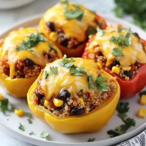 - 4 large bell peppers (any color) - 2 cups cooked shredded chicken - 1 cup BBQ sauce - 1 cup cooked quinoa or rice - 1 cup corn kernels (fresh or canned) - 1 cup black beans, rinsed and drained - 1 cup shredded cheddar cheese - 1 teaspoon smoked paprika - 1 teaspoon garlic powder - Salt and pepper to taste - Fresh cilantro, chopped (for garnish) You start with 4 large bell peppers. Choose any color you like. Red, yellow, or green all work well. Next, you need 2 cups of cooked shredded chicken. This is a great way to use leftover chicken. Then, grab 1 cup of your favorite BBQ sauce. This adds sweetness and tang. You will also need 1 cup of cooked quinoa or rice. Both options are healthy and filling. Add 1 cup of corn kernels. Fresh corn brings sweetness, but canned works too. After that, use 1 cup of black beans. Rinse and drain them first. For flavor, you'll use 1 cup of shredded cheddar cheese. This cheese melts nicely on top. Don't forget your spices! You need 1 teaspoon of smoked paprika and 1 teaspoon of garlic powder. Add salt and pepper to taste. Finally, fresh cilantro adds a nice touch for garnish. These ingredients come together to make a tasty meal. Each bite is packed with flavor and nutrition. {{ingredient_image_1}} - Preheat the oven to 375°F (190°C). - Slice the tops off the bell peppers and remove the seeds and membranes. Set them aside. - In a large bowl, combine the shredded chicken with the BBQ sauce. Mix until the chicken is coated well. - Add cooked quinoa or rice, corn, black beans, smoked paprika, garlic powder, salt, and pepper. Mix until everything is well combined. - Stuff each bell pepper with the BBQ chicken mixture. Press down gently to fill them completely. - Place the stuffed peppers upright in a baking dish. You can pour a little extra BBQ sauce over them if you want. - Cover the dish with aluminum foil and bake for 25 minutes. - After 25 minutes, remove the foil. Sprinkle shredded cheddar cheese on top of each pepper. - Return the dish to the oven, uncovered, and bake for another 10-15 minutes until the cheese is melted and bubbly. - Allow the peppers to cool slightly before serving. Garnish with fresh cilantro for added flavor. - Alternatives for shredded chicken: You can use canned chicken or rotisserie chicken. These options save time and still taste great. If you want a meat-free dish, use mushrooms or tofu instead. Both provide a nice texture and flavor. - Using different grains or legumes: Instead of quinoa or rice, try using farro or couscous. These grains add unique flavors. You can also swap black beans for chickpeas for a different taste. - Best practices for stuffing peppers: Make sure to pack the filling tightly. This helps the flavors blend better. Use a spoon to push the filling down into the pepper. Don’t overstuff, as they may burst. - Tips for achieving the perfect bake: Cover the dish with foil for the first part of baking. This keeps the moisture in. Remove the foil to let the cheese melt and brown. Bake until the peppers are tender but not mushy. - Complementary side dishes to serve with: These stuffed peppers pair well with a simple salad. A corn salad adds a nice crunch. You could also serve tortilla chips and salsa for a fun touch. A side of guacamole brings extra creaminess. Pro Tips Choose Colorful Peppers: Using a mix of bell pepper colors not only enhances the visual appeal but also adds slight variations in flavor. Cooked Quinoa for Texture: Quinoa adds a nutty flavor and a great texture to the filling, making it more nutritious and satisfying. Extra Cheese for Flavor: Adding extra cheese to the top before baking creates a delicious crust that enhances the overall taste of the dish. Customize Your Filling: Feel free to add other ingredients like diced tomatoes or jalapeños for added flavor and spice to suit your preferences. {{image_2}} To make BBQ chicken stuffed peppers vegan, swap out the chicken. Use 2 cups of cooked lentils or chickpeas instead. Replace the cheese with a vegan cheese alternative or omit it altogether. You can add more veggies, like diced zucchini or mushrooms, for extra flavor and texture. Use a plant-based BBQ sauce for the best taste. Want to add some heat? Chop up a few jalapeños and mix them into the filling. You can also drizzle hot sauce into the BBQ sauce for an extra kick. If you like it really spicy, try adding crushed red pepper flakes or a dash of cayenne. Feel free to get creative with your fillings. You can use ground turkey or beef instead of chicken. For a twist, try adding cooked sausage or shredded pork. You can also mix in other grains, like farro or barley, instead of quinoa or rice. The options are endless! After making BBQ chicken stuffed peppers, let them cool. Place the leftovers in an airtight container. You can refrigerate them for up to four days. To keep the peppers fresh, try to avoid stacking them. This keeps the cheese from getting mushy. To freeze, wrap each stuffed pepper tightly in plastic wrap. Then, place them in a freezer-safe bag. They can stay in the freezer for up to three months. When you're ready to eat, thaw them in the fridge overnight. Reheat them in the oven at 350°F (175°C) for about 20 minutes. In the fridge, BBQ chicken stuffed peppers last about four days. In the freezer, they last for up to three months. Always check for any changes in smell or texture before eating. If anything seems off, it’s best to toss them. Yes, you can prepare BBQ chicken stuffed peppers ahead of time. You can stuff the peppers and keep them in the fridge for up to 24 hours before baking. This saves time on busy days. Just cover the dish tightly to keep them fresh. When ready, bake them as usual. If you need a substitute for BBQ sauce, try using teriyaki sauce or a mix of ketchup and soy sauce. You can also use hot sauce for a spicy kick. If you want a smoky flavor, try using chipotle sauce or a homemade sauce with ketchup, vinegar, and spices. Stuffed peppers can be very healthy. They are full of nutrients from the peppers, chicken, and added ingredients. You get protein from the chicken, fiber from the beans, and vitamins from the peppers. You can also use quinoa or brown rice for added health benefits. You will know the stuffed peppers are done when they are tender and the cheese is melted and bubbly. The cooking time is usually around 35-40 minutes. If you pierce a pepper with a fork, it should feel soft but not mushy. Let them cool slightly before serving. In this post, we explored making BBQ chicken stuffed peppers. We covered ingredients, preparation steps, and baking methods. You learned about substitutions and serving ideas. Stuffed peppers are versatile and full of flavor. They can fit many diets and taste preferences. Whether you go vegetarian or add some heat, enjoy experimenting with this dish. Try it out and make it your own!