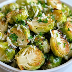 - 1 lb Brussels sprouts - 4 cloves garlic - 1/4 cup grated Parmesan cheese - 3 tablespoons olive oil - Salt and pepper - 1 teaspoon red pepper flakes - 1 tablespoon balsamic vinegar - Fresh parsley for garnish Brussels sprouts are the star of this dish. You need one pound of Brussels sprouts. Trim them and cut them in half. This helps them cook evenly. Garlic adds a strong flavor. You need four cloves of minced garlic. The Parmesan cheese brings a nice salty taste. Just a quarter cup will do. Olive oil is key for roasting. You need three tablespoons to coat the sprouts. Now, let’s talk about seasoning. You will want salt and pepper to taste. If you like heat, add red pepper flakes. One teaspoon will give a nice kick. Balsamic vinegar adds a sweet and tangy touch. A tablespoon is optional but great. Finally, fresh parsley adds color and freshness. Chop some for garnish. With these ingredients, you create a tasty dish. The garlic and cheese make every bite special. Roasting brings out the natural sweetness of the Brussels sprouts. You will love how easy it is to make this delight! {{ingredient_image_1}} - Preheat your oven to 400°F (200°C). - Trim and halve the Brussels sprouts. First, you want to get your oven nice and hot. This helps the Brussels sprouts roast evenly. Next, take your Brussels sprouts and trim off the ends. Then, cut them in half. This step lets them cook faster and get crispy edges. - Combine Brussels sprouts with ingredients. - Toss until well-coated. In a large bowl, add the halved Brussels sprouts. Now, add the minced garlic, olive oil, salt, and pepper. If you want, toss in some red pepper flakes for heat. Mix everything well. You want each sprout to be coated in that tasty mix. - Spread on baking tray. - Roast and add Parmesan cheese. - Drizzle balsamic vinegar (optional). Take a baking tray and line it with parchment paper. Spread the Brussels sprouts in one layer. This helps them roast nicely. Pop them in the oven for 20-25 minutes. Stir them halfway through to ensure even cooking. When they are golden brown, take them out. Sprinkle the grated Parmesan cheese on top. Return the tray to the oven for another 5 minutes. This melts the cheese and gives it a nice crust. If you like, drizzle some balsamic vinegar over the sprouts. Toss them gently to mix. Finally, garnish with chopped parsley to add freshness. To roast Brussels sprouts just right, aim for 20-25 minutes at 400°F (200°C). This heat crisps the outside while keeping the inside tender. Spread your sprouts in a single layer on a baking sheet. This helps them roast evenly. Stir halfway through cooking for the best results. This simple step ensures every sprout gets nice and crispy. Try different cheeses for a twist. Asiago or Pecorino Romano can add a new taste. You can also mix in spices to boost flavor. Garlic powder, paprika, or thyme work well. If you like heat, toss in more red pepper flakes. For a tangy burst, drizzle balsamic vinegar right before serving. It adds depth and balance to the dish. Pro Tips Choose Fresh Brussels Sprouts: Look for firm, bright green sprouts that are tightly closed. Avoid those that are yellowing or have brown spots for the best flavor and texture. Don't Skip the Toss: Ensure the Brussels sprouts are evenly coated with the olive oil and seasonings. This promotes even roasting and enhances flavor. Adjust Roasting Time: Depending on your oven and the size of the Brussels sprouts, you may need to adjust the roasting time. Keep an eye on them to prevent burning, especially towards the end. Experiment with Seasonings: Feel free to add your favorite herbs and spices, such as thyme or paprika, for a unique twist on the classic garlic Parmesan flavor. {{image_2}} You can switch things up with different veggies. Try using cauliflower or green beans. Both can roast well with garlic and cheese. They will give you a fun twist on the classic flavor. If you want a vegan option, skip the Parmesan cheese. Consider using nutritional yeast for a cheesy taste without dairy. You can also use cashew cream for a creamy texture. Garlic Parmesan Brussels sprouts pair great with many foods. They complement chicken, steak, or tofu very well. Serve them with a grain like quinoa or rice for a complete meal. You can also toss them into a salad for crunch and flavor. For gatherings, serve in a large bowl with extra parsley on top. Use a rustic wooden bowl or a decorative plate to make it look nice. You could even skewer them for a fun appetizer. Guests will love the creative touch! To keep your Garlic Parmesan Brussels sprouts fresh, store them in the fridge. Use an airtight container to prevent them from drying out. They taste best when eaten within three days. When you want to reheat them, use the oven or a skillet. This method keeps them crisp and tasty. Heat them at 350°F (175°C) for about 10 minutes. If using a skillet, warm on medium heat for a few minutes. This way, they stay delicious and do not become soggy. Yes, you can freeze Garlic Parmesan Brussels sprouts! Freezing is a great option if you have leftovers or want to prep ahead. First, let the sprouts cool completely before freezing. Place them in a freezer-safe bag or container. Make sure to remove as much air as possible to avoid freezer burn. If you want to keep them for a long time, use a vacuum-sealed bag. They can last up to three months in the freezer. When you're ready to use them, thaw in the fridge overnight. Then, reheat in the oven for the best taste. Can I use frozen Brussels sprouts? Yes, you can use frozen Brussels sprouts. Just thaw them first. This helps them roast better. Keep in mind that frozen sprouts may be a bit softer. You may need to adjust cooking time to ensure they become crispy. How do I keep Brussels sprouts from getting soggy? To keep Brussels sprouts crispy, spread them out on the baking sheet. Make sure they are not crowded. Use enough olive oil to coat them evenly, but not too much. Stir them halfway through cooking for even roasting. What dishes pair well with Garlic Parmesan Brussels Sprouts? These Brussels sprouts go well with many dishes. They pair nicely with grilled chicken, steak, or fish. You can also serve them with pasta or quinoa for a hearty meal. They add a great flavor contrast. Can I serve them cold? While these sprouts taste best hot, you can serve them cold. They make a nice addition to salads or cold platters. Just remember, the cheese might not be as tasty when cold. What if I don't have Parmesan cheese? If you don't have Parmesan, try using pecorino or nutritional yeast. Both give a nice cheesy flavor. You can also use another hard cheese like Grana Padano. Gluten-free or dairy-free options? For a gluten-free version, this recipe is already safe! Just skip the balsamic vinegar if it has gluten. For dairy-free, use a dairy-free cheese or skip cheese altogether. The sprouts will still taste great! You’ve learned how to make Garlic Parmesan Brussels sprouts with easy steps and tips. From selecting fresh ingredients to perfect roasting techniques, this dish can impress anyone. Remember, you can customize flavors and pair these sprouts with many meals. Store leftovers properly to keep them tasty. Enjoy experimenting with variations and serving ideas. With practice, you’ll master this crowd-pleaser in no time.