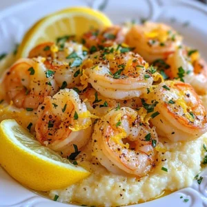 - 1 pound large shrimp, peeled and deveined - 1 cup stone-ground grits - 4 cups water or chicken broth - 3 tablespoons butter - 4 cloves garlic, minced - Zest and juice of 1 lemon - 1 cup shredded sharp cheddar cheese - 2 tablespoons chopped fresh parsley - Salt and pepper to taste - 1/4 teaspoon red pepper flakes (optional) - Lemon wedges for garnish To make this dish, you will need a few basic tools: - Medium saucepan for cooking grits - Large skillet for cooking shrimp - Whisk for mixing grits - Measuring cups and spoons - Knife and cutting board for chopping garlic and parsley When picking shrimp, look for large, fresh shrimp. They should be pink and firm. Frozen shrimp works too. Just thaw them before cooking. For grits, stone-ground is the best choice. They give a creamy texture. Avoid quick-cooking grits; they don't have the same taste. Quality ingredients make this meal shine. {{ingredient_image_1}} Start by boiling 4 cups of water or chicken broth in a medium saucepan. Add a pinch of salt to the boiling liquid. Gradually whisk in 1 cup of stone-ground grits. This helps prevent lumps. Reduce the heat to low. Stir the grits every few minutes. Cook for 20 to 25 minutes until the grits are thick and creamy. Once cooked, stir in 3 tablespoons of butter and 1 cup of shredded sharp cheddar cheese. Add some salt and pepper to taste. Keep this mixture warm while you cook the shrimp. In a large skillet, melt 2 tablespoons of butter over medium heat. Add 4 cloves of minced garlic. Cook for about 1 minute until the garlic smells good. Next, add 1 pound of peeled and deveined shrimp. Season the shrimp with salt, pepper, and 1/4 teaspoon of red pepper flakes if you like some heat. Cook the shrimp for about 2 to 3 minutes on each side. They should turn pink and opaque. Once the shrimp are cooked, stir in the zest and juice of 1 lemon. Let it cook for one more minute to blend the flavors. Remove the skillet from the heat and stir in 2 tablespoons of chopped fresh parsley. To serve, take a generous scoop of the creamy grits and place it on a plate. Top the grits with the lemon garlic shrimp. For a nice touch, garnish with lemon wedges and more parsley if you want. This dish is vibrant and full of flavor, perfect for any dinner! To make creamy grits, use stone-ground grits. They have a richer flavor and texture. Boil four cups of water or chicken broth. Add a pinch of salt. Gradually whisk in the grits. Lower the heat and stir often. Cooking takes about 20 to 25 minutes. You want them thick and smooth. Stir in butter and sharp cheddar cheese at the end. This adds creaminess and flavor. For the best shrimp, start with fresh or thawed shrimp. Peel and devein them for easy eating. In a skillet, melt butter over medium heat. Add minced garlic and cook until fragrant, about one minute. This brings out the garlic's flavor. Season the shrimp with salt, pepper, and red pepper flakes. Cook until they turn pink and opaque. Add lemon zest and juice at the end. This brightens the dish and adds zest. To serve, use a large spoon to place grits on the plate. Make a nice bed for the shrimp. Top the grits with the shrimp mixture. Garnish with fresh parsley for color. Add lemon wedges for a pop of brightness. This makes the dish look appealing and fresh. A beautiful plate invites everyone to dig in. Pro Tips Perfectly Cooked Shrimp: Make sure not to overcook the shrimp; they should be pink and opaque after about 2-3 minutes on each side to ensure they remain tender. Cheese Variation: For a twist, try using a different cheese such as Gouda or Pepper Jack for added flavor and creaminess in the grits. Grits Consistency: If you prefer creamier grits, you can stir in a little heavy cream or milk after adding the cheese to achieve your desired texture. Fresh Herbs: Experiment with different fresh herbs like basil or cilantro instead of parsley for a unique flavor profile that complements the lemon and shrimp. {{image_2}} If you love heat, try adding more red pepper flakes. You can also use hot sauce. Start with a little, then taste. Adjust to find your perfect spice level. This will make your dish warm and lively. The zing complements the lemon and garlic very well. Adding veggies boosts flavor and nutrition. Try diced bell peppers, spinach, or zucchini. Cook them in the skillet before adding shrimp. Sauté until tender, then continue with the recipe. This adds color and makes it more filling. You can mix and match based on what you have. If you want a cheese switch, try different options. Creamy goat cheese or smoky gouda work well. Feta can add a nice tang, too. Each cheese gives a unique taste. Just remember to use cheese that melts nicely for the best texture. After enjoying your lemon garlic shrimp and grits, store leftovers in an airtight container. Make sure to let the dish cool down first. It will keep well in the fridge for up to three days. If you have extra shrimp or grits, keep them in separate containers to maintain the best texture. To reheat, place the grits in a saucepan over low heat. Add a splash of water or broth to keep them creamy. Stir often until they warm through. For the shrimp, heat them in a skillet over medium heat for about 3-4 minutes. You want them warmed but not overcooked, or they may become tough. If you want to freeze your lemon garlic shrimp and grits, do it right after cooking. Use freezer-safe containers and separate the shrimp from the grits. The grits can become grainy when frozen, so it’s best to enjoy them fresh. Shrimp can last in the freezer for up to three months. When ready, thaw them in the fridge overnight before reheating. To make grits from scratch, you need stone-ground grits. First, boil 4 cups of water or chicken broth. Add a pinch of salt. Gradually whisk in 1 cup of grits. Reduce the heat to low. Stir often and cook for 20 to 25 minutes. The grits should become thick and creamy. After cooking, mix in 3 tablespoons of butter and 1 cup of sharp cheddar cheese. Add salt and pepper to taste. Yes, you can use frozen shrimp for this recipe. Just thaw them before cooking. To thaw, place shrimp in a bowl of cold water for about 15 minutes. Drain them and pat dry. This helps the shrimp cook evenly and absorb all the tasty flavors. If you need a substitute for cheddar cheese, consider using Monterey Jack or Gruyère. Both melt well and add a nice flavor. You could also try cream cheese for a creamy texture. Just remember to adjust the salt, as some cheeses can be saltier than cheddar. This blog post covered all you need to know about shrimp and grits. We talked about key ingredients and equipment, step-by-step cooking instructions, and tips for perfecting your dish. Variations can add fun twists, while storage info keeps your leftovers fresh. Enjoy your shrimp and grits adventure. With a little practice, you’ll create a tasty meal every time. Let your creativity lead you to new flavors!