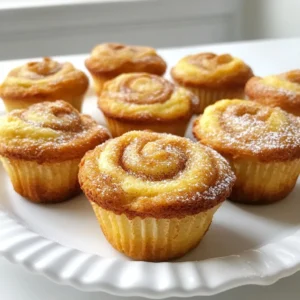 To make these delightful muffins, gather the following: - 2 cups all-purpose flour - 1 cup granulated sugar - 1/2 cup unsalted butter, softened - 1 cup milk - 2 large eggs - 1 tablespoon baking powder - 1/2 teaspoon salt - 1 teaspoon vanilla extract - 1 tablespoon ground cinnamon - 1/4 cup brown sugar These ingredients work together to create a soft, tender muffin with a lovely cinnamon swirl. Feel free to add these for extra flavor: - 1/4 cup chopped walnuts - Powdered sugar for dusting Walnuts add a nice crunch, while powdered sugar gives a sweet finish. You can swap some ingredients if needed: - Use coconut oil for butter. - Almond milk can replace regular milk. - Try honey instead of granulated sugar. These substitutions keep the muffins tasty while catering to different diets or preferences. {{ingredient_image_1}} First, preheat your oven to 350°F (175°C). This ensures even baking. I use paper liners in my muffin tin. You can also lightly grease it with cooking spray. In a large bowl, cream together the softened butter and sugar. Mix until the mixture is light and fluffy. This takes about 2-3 minutes. Then, add the eggs one by one. Mix well after each egg. Stir in the vanilla extract for extra flavor. In a separate bowl, whisk together the flour, baking powder, and salt. This step is key for even mixing. Gradually add the dry mix to the wet mixture. Alternate with the milk and stir until just combined. Be careful not to overmix; this keeps the muffins soft. In another small bowl, combine the ground cinnamon, brown sugar, and chopped walnuts if you choose to use them. This mixture adds a delicious swirl to your muffins. Now, fill each muffin cup halfway with the batter. Then, add a spoonful of the cinnamon mixture on top. Use a toothpick or knife to swirl the cinnamon gently into the batter. This creates that beautiful cinnamon swirl effect. Top each muffin with the remaining batter until the cups are about 3/4 full. Place the muffin tin in the preheated oven. Bake for 15-20 minutes. Check for doneness using a toothpick. If it comes out clean, the muffins are ready. After baking, allow the muffins to cool in the pan for 5 minutes. This helps them set properly. Then, transfer the muffins to a wire rack to cool completely. If you like, dust the cooled muffins with powdered sugar before serving. This adds a lovely touch. Enjoy your soft, cinnamon-swirl muffins with coffee or tea! To get soft muffins, you need to mix well. Start by creaming the butter and sugar until fluffy. This step adds air and helps the muffins rise. When you add dry ingredients, mix just until combined. Overmixing can make them tough. Remember, a few lumps are okay. Let the batter rest for a few minutes before baking. This helps the flour absorb moisture. Swirling the cinnamon mixture is key for that tasty swirl. After filling each muffin cup halfway, drop a spoonful of the cinnamon mix on top. Use a toothpick or knife to swirl it in. Don’t swirl too much; you want to see the cinnamon mix. A little goes a long way, so be gentle. This makes each bite a surprise of flavor. Even baking is crucial for perfect muffins. Make sure your oven is preheated to 350°F (175°C). Use an oven thermometer to check if your oven is accurate. Place the muffin tin in the center of the oven. This spot gets the best heat. Rotate the tin halfway through baking for even color. Insert a toothpick in the center; if it comes out clean, your muffins are ready. Pro Tips Use Room Temperature Ingredients: Ensure that your butter and eggs are at room temperature for better incorporation, resulting in a fluffier muffin. Don’t Overmix the Batter: Mix until just combined to prevent dense muffins. A few lumps are okay! Customize Your Swirl: Feel free to add chocolate chips or dried fruit to the cinnamon swirl mixture for added flavor and texture. Storage Tips: Store leftover muffins in an airtight container at room temperature for up to 3 days, or freeze them for longer storage. {{image_2}} If you want a nut-free version, simply skip the walnuts. You can still enjoy the muffins' soft texture and rich flavor. The cinnamon swirl will shine through without the nuts. This way, you keep it simple and safe for those with allergies. To make these muffins gluten-free, swap the all-purpose flour for a gluten-free blend. Make sure your blend includes xanthan gum for the right texture. The muffins may turn out just as soft and tasty. Check the baking time; it may vary slightly. You can add fun flavors to these muffins. Consider mixing in chocolate chips or dried fruit. Both will add a sweet twist. For a fruity touch, try blueberries or raspberries. These add-ins will make each bite a new surprise! To keep your muffins fresh, store them in an airtight container. Place a paper towel in the container to absorb moisture. This helps keep them soft. You can store them at room temperature for up to three days. If you want them to last longer, consider refrigerating them. They can stay fresh for about a week in the fridge. Freezing muffins is easy and fun! Cool them completely before freezing. Wrap each muffin in plastic wrap. Then, place them in a freezer-safe bag or container. This helps prevent freezer burn. Muffins can last for up to three months in the freezer. When you are ready to enjoy them, just take a few out and let them thaw at room temperature. To reheat your muffins, you can use the microwave or the oven. If using the microwave, heat one muffin for about 15-20 seconds. Check to make sure it’s warm but not hot. For the oven, preheat to 350°F (175°C). Place the muffins on a baking sheet and heat for about 10 minutes. This warms them up and keeps them soft. Enjoy your warm muffins with a cup of coffee! Yes, you can use self-rising flour. Just skip the baking powder and salt. Self-rising flour adds a nice lift to the muffins. However, the texture may change slightly. You might also need to adjust the sugar since self-rising flour can be a bit sweeter. To check if the muffins are done, insert a toothpick in the middle. If it comes out clean, they are ready. You should see a nice golden color on top. If there is batter on the toothpick, give them a few more minutes. Store the muffins in an airtight container at room temperature. This keeps them soft and fresh. If you want to keep them longer, freeze them. Wrap each muffin tightly in plastic wrap, then place them in a freezer bag. They can last up to three months in the freezer. This blog post covers everything you need to make delicious cinnamon muffins. We discussed essential and optional ingredients, along with easy substitutions. You learned step-by-step instructions from prep to baking, plus tips for perfect texture and even baking. We explored nut-free and gluten-free versions and flavor add-ins for variety. Lastly, we talked about storage and reheating. Now, you have the tools to bake tasty muffins anytime. Enjoy baking and sharing these treats with friends and family!