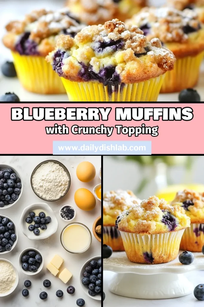 Discover the joy of baking with these delightful blueberry streusel muffins! This easy muffin recipe yields bakery-style muffins packed with fresh blueberries and a scrumptious streusel topping. Perfect for breakfast or a sweet snack, these homemade blueberry muffins are sure to impress. Follow our simple blueberry muffin recipe for a delicious treat that everyone will love. Save this recipe and start baking today! #BlueberryMuffins #MuffinRecipe #BakingTips #HomemadeTreats