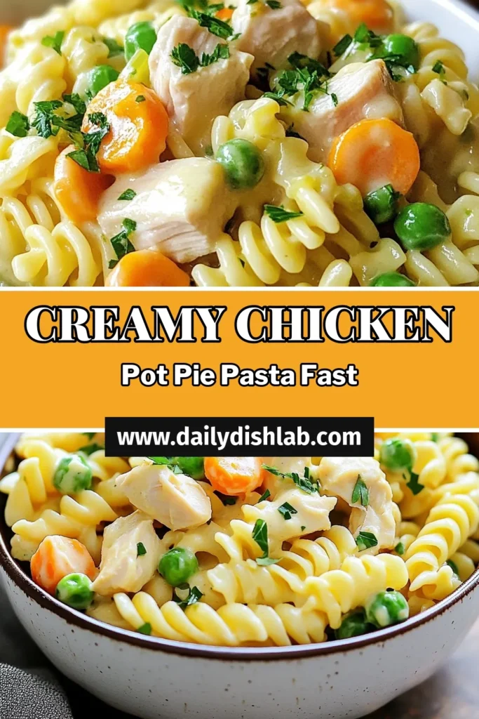 Looking for an easy Instant Pot recipe that delivers comfort food at its finest? Try this Instant Pot Chicken Pot Pie Pasta! This chicken pasta recipe combines tender chicken, creamy sauce, and veggies all in one pot, making it perfect for a quick weeknight dinner. With just 30 minutes of cook time, you’ll have a flavorful one-pot chicken dinner that everyone will love. Save this recipe now for a delicious family meal! #InstantPot #ChickenPasta #ComfortFood #OnePotDinner