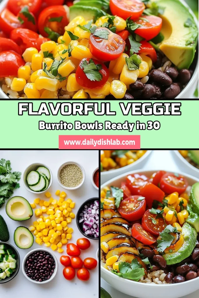 Discover delightful veggie burrito bowls that are perfect for healthy meal prep! This healthy burrito bowl recipe features a nutritious mix of brown rice, black beans, fresh veggies, and creamy avocado. Ideal as vegetarian meal prep bowls, these brown rice veggie bowls are packed with flavor and nutrients. Get ready to enjoy a delicious, wholesome meal that’s easy to make. Try it today and save it for later! #VeggieBurritoBowls #HealthyEating #MealPrep #VegetarianRecipes