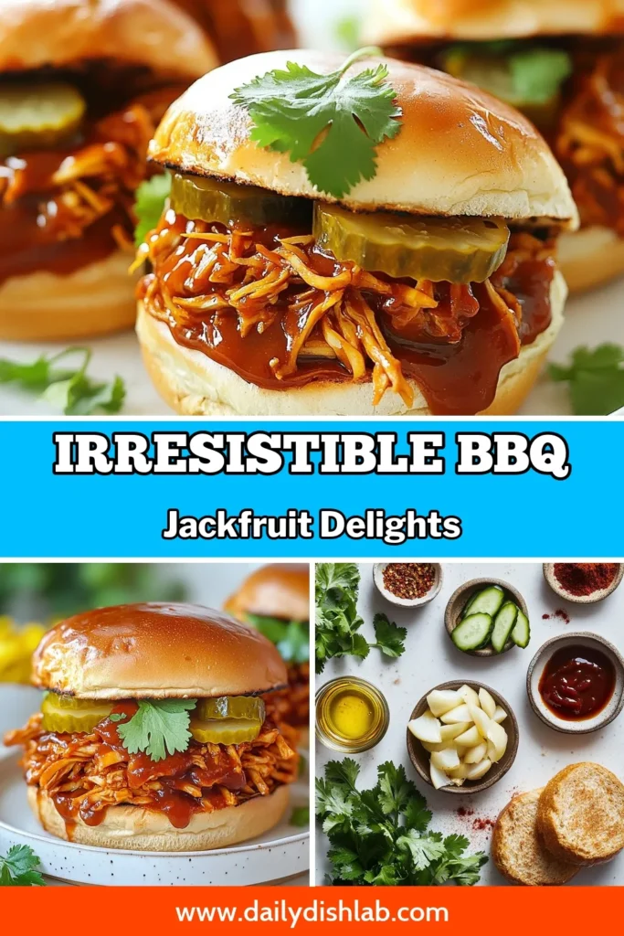 Satisfy your cravings with these delicious BBQ jackfruit sandwiches! This vegan pulled jackfruit recipe is not only easy to make but also a healthy BBQ sandwich option for plant-based lovers. Perfect for quick meals, this plant-based burger recipe is packed with flavor and nutrients. Discover how to create these tasty jackfruit meals and impress your friends. Save this recipe for your next cookout! #VeganRecipes #HealthyEating #Jackfruit #BBQSandwiches