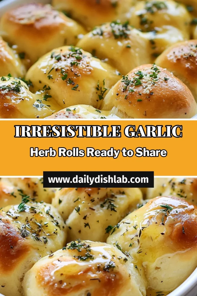 Indulge in these irresistible Garlic Herb Rolls with this easy pull apart bread recipe! Perfect as homemade dinner rolls, these soft pull apart rolls are infused with garlic and fresh herbs, making them a delightful addition to any meal. Enjoy the freshness and warmth of these easy garlic rolls any night of the week. Try the recipe now for a delicious treat! Save this for later! #GarlicHerbRolls #PullApartBreadRecipe #EasyGarlicRolls #HomemadeDinnerRolls