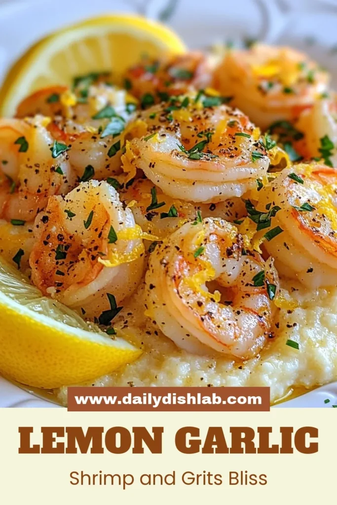 Indulge in this zesty Lemon Garlic Shrimp & Grits recipe, perfect for a delightful dinner! Featuring succulent lemon garlic shrimp served over creamy grits with shrimp, this easy shrimp recipe is sure to impress. Ready in just 40 minutes, it's a simple yet flavorful dish that will elevate your meal. Try it today and enjoy the perfect combination of flavors! Save this recipe for your next culinary adventure! #ShrimpAndGrits #EasyShrimpRecipe #SeafoodLovers #CookingAtHome