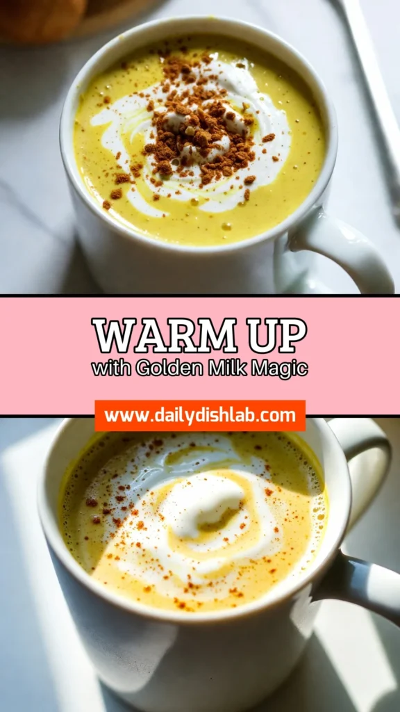 Discover the delicious and nourishing benefits of a Turmeric Golden Milk Latte! This healthy turmeric drink combines creamy almond milk with turmeric, ginger, and spices to create the ultimate vegan golden milk. Perfect for any time of day, this wellness latte recipe is quick and easy to make, taking just 10 minutes! Try it today and enjoy a cozy cup of health. Save this recipe for a warm, comforting treat! #TurmericGoldenMilk #HealthyDrink #AlmondMilkRecipes #VeganGoldenMilk