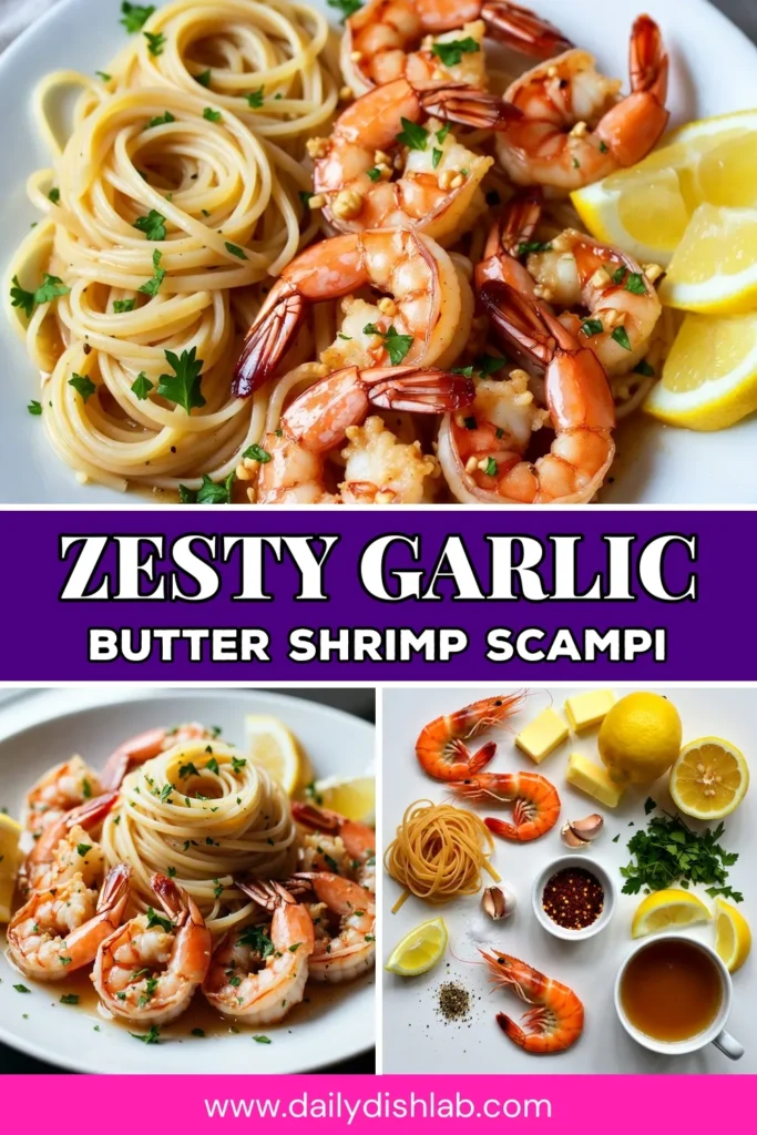 Discover the mouthwatering simplicity of garlic butter shrimp scampi, a delightful shrimp scampi recipe that is perfect for busy nights. This easy shrimp pasta combines succulent shrimp with aromatic garlic, zesty lemon, and rich butter for a quick dinner recipe that's ready in just 20 minutes. Don’t miss out on this must-try lemon garlic shrimp dish! Save this recipe for a delicious meal! #ShrimpScampi #QuickDinner #EasyPasta #GarlicShrimp