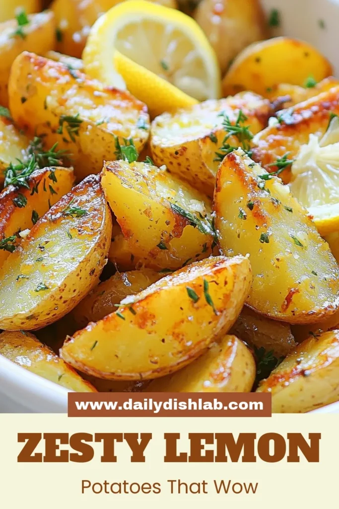Discover the delightful flavors of Greek lemon potatoes with this zesty baked potatoes recipe! Made with creamy Yukon Gold potatoes, these lemon garlic potatoes are the perfect Mediterranean potato side dish. Easy to prepare and bursting with fresh ingredients, they will elevate any meal. Try this recipe for a delicious addition to your dinner table! Don't forget to save it for later! #GreekLemonPotatoes #YukonGoldPotatoRecipe #MediterraneanSideDish #LemonGarlicPotatoes