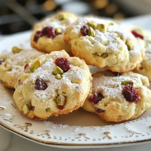 - 1 cup unsalted butter, softened - 3/4 cup brown sugar, packed - 1/2 cup granulated sugar - 1 large egg - 2 teaspoons vanilla extract - 2 cups all-purpose flour - 1/2 teaspoon baking soda - 1/2 teaspoon baking powder - 1/4 teaspoon salt - 1 cup dried cranberries, roughly chopped - 3/4 cup pistachios, shelled and roughly chopped - 1/2 teaspoon orange zest (optional) Each ingredient plays a key role in making these cookies special. First, the unsalted butter adds rich flavor and a soft texture. The brown sugar brings moisture and a hint of caramel taste, while granulated sugar adds sweetness. The egg binds everything together and gives the cookies a soft center. The vanilla extract enhances the overall flavor. Flour forms the base of the cookie and gives it structure. Baking soda and baking powder help the cookies rise and become fluffy. A pinch of salt balances the sweetness. Dried cranberries add a tart burst, and pistachios bring a nice crunch. If you want, a touch of orange zest adds a fresh citrus note. These ingredients blend perfectly to create a delightful treat. {{ingredient_image_1}} - Preheat your oven to 350°F (175°C) and line a baking sheet with parchment paper. This step helps the cookies bake evenly. - In a large bowl, cream together 1 cup of softened unsalted butter, 3/4 cup brown sugar, and 1/2 cup granulated sugar. Mix until the mixture is light and fluffy. This adds air and texture to the cookies. - Next, add 1 large egg and 2 teaspoons of vanilla extract. Beat until well combined. This adds flavor and helps bind the cookies. - In another bowl, combine 2 cups of all-purpose flour, 1/2 teaspoon baking soda, 1/2 teaspoon baking powder, and 1/4 teaspoon salt. Whisk them together until mixed well. This helps to ensure even rising. - Gradually add the dry ingredients to the wet mixture. Mix until just combined. Be careful not to overmix, as this can make the cookies tough. - Fold in 1 cup of chopped dried cranberries, 3/4 cup of roughly chopped pistachios, and 1/2 teaspoon of orange zest if you choose to use it. This adds a burst of flavor and crunch. - Using a cookie scoop or tablespoon, drop rounded balls of dough onto the prepared baking sheet. Leave space between each cookie to allow for spreading. - Bake for 10-12 minutes, or until the edges are lightly golden. The centers should look set but not hard. Once done, remove them from the oven. Let the cookies cool on the baking sheet for 5 minutes. Then, transfer them to a wire rack to cool completely. Enjoy the aroma filling your kitchen! To get the perfect cookie texture, you should use softened butter. This helps the cookies become light and fluffy. Make sure your egg is at room temperature too. Cold eggs can lead to a dense cookie. The temperature of your ingredients matters. If your butter is too cold, it won’t mix well. Take it out of the fridge ahead of time. This way, it blends easily with the sugars. Arranging your cookies on a plate can make a big difference. For a fun touch, sprinkle some powdered sugar on top. This gives your cookies a festive look. Pair these cookies with tea or coffee. The nutty taste of pistachios and tartness of cranberries go well with warm drinks. One common mistake is overmixing the dough. Mix just until you see no dry flour. Overmixing can make your cookies tough. Another mistake is not measuring ingredients correctly. Use a kitchen scale if you have one. This helps ensure you use the right amounts, leading to better cookies. Pro Tips Chill the Dough: For thicker cookies, refrigerate the dough for at least 30 minutes before baking. This helps the cookies keep their shape and enhances the flavors. Mix-in Variations: Feel free to experiment with other nuts like walnuts or almonds, or swap cranberries for dried cherries for a different flavor profile. Storage Tips: Store cookies in an airtight container at room temperature for up to a week, or freeze for up to three months for longer freshness. Serving Suggestions: Pair these cookies with a scoop of vanilla ice cream or a dollop of whipped cream for a decadent dessert experience! {{image_2}} You can switch up the nuts in these cookies. Walnuts or almonds give great taste. Each nut adds its own flavor and crunch. Try adding spices like cinnamon or nutmeg. These spices bring warmth and depth to your cookies. A dash can make a big difference! For gluten-free cookies, use almond flour instead of all-purpose flour. Almond flour gives a light texture and great flavor. If you're vegan, swap the egg for a flax egg. You can also use vegan butter for the same rich taste. These alternatives keep your cookies tasty and accessible. You can make these cookies special for the season. Add white chocolate chips for a sweet touch. Peppermint bits work great for winter holidays. These seasonal ingredients can make your cookies festive and fun. Try mixing in dried fruits for a fresh twist! To keep your cranberry pistachio cookies fresh, store them at room temperature. Place them in an airtight container. This method keeps the cookies soft and tasty for a few days. If your home is warm or humid, use refrigeration. Just make sure to seal them well. The cool air helps maintain their flavor and texture. You can freeze cookie dough for later use. To do this, scoop the dough into balls and place them on a baking sheet. Freeze them for about one hour. Once firm, transfer the dough balls to a freezer bag. Seal it tightly and label it with the date. When you're ready to bake, take the dough out and let it thaw overnight in the fridge. Preheat your oven and bake them straight from the fridge. This keeps them fresh and delicious. When stored properly, these cookies last about one week at room temperature. If refrigerated, they can stay fresh for up to two weeks. If you freeze them, they can last for three months. Just remember to check for any changes in texture or smell before eating. Proper storage ensures you enjoy the delightful flavors of these cookies for longer. Can I make these cookies ahead of time? Yes, you can make the cookie dough ahead of time. Chill the dough for up to three days in the fridge. This helps the flavors meld and makes the cookies even better. You can also freeze the dough for up to three months. Just scoop the dough and freeze it in balls. How do I fix dry cookie dough? If your dough is too dry, add a teaspoon of milk. Mix it in and check the texture. If it’s still dry, keep adding milk, one teaspoon at a time. You want a soft but not sticky dough. What can I use instead of butter? You can use coconut oil or margarine in place of butter. Both options work well and give a nice flavor. If you want a healthier choice, try applesauce. It will change the texture a bit but adds moisture. Can I substitute fresh cranberries? Fresh cranberries are tart and may make your cookies too wet. If you want to use them, chop them finely and reduce the amount of other liquids. You can also add extra sugar to balance the tartness. What is the best way to measure flour? To measure flour correctly, spoon it into a measuring cup. Then level it off with a knife. Avoid scooping directly from the bag, as this packs the flour and gives you too much. How do I know when cookies are done baking? Look for lightly golden edges and a set center. The cookies will continue to firm up while cooling. If they are too soft, give them a minute more in the oven. Trust your eyes and nose; they will guide you! In this blog post, we covered how to make delicious cranberry pistachio cookies. We looked at the key ingredients, step-by-step instructions, and tips for perfect results. Remember to avoid overmixing the dough and measure your ingredients carefully. Experiment with flavors and variations to suit your taste. With proper storage, these cookies stay fresh and tasty. Enjoy sharing them with friends or family! Your baking journey leads to delightful treats that everyone will love.