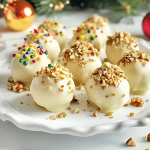 To make these delightful gingerbread cookie truffles, you'll need: - 2 cups gingerbread cookies, crushed - 8 oz cream cheese, softened - 1/2 cup powdered sugar - 1 teaspoon ground ginger - 1 teaspoon cinnamon - 1/4 teaspoon nutmeg - 1 cup white chocolate chips, melted - 1/4 cup crushed nuts or sprinkles for coating (optional) Each ingredient plays a special role in making these truffles tasty and fun. - Gingerbread cookies add the warm, spicy flavor we love during the holidays. - Cream cheese gives a rich, smooth texture that binds the cookies together. - Powdered sugar adds sweetness and helps the mixture to hold its shape. - Ground ginger, cinnamon, and nutmeg bring out the classic gingerbread taste, making each bite cozy. - White chocolate chips coat the truffles, adding a sweet, creamy finish. You can customize your truffles with optional coatings. Here are some fun ideas: - Crushed nuts add a nice crunch and extra flavor. - Colorful sprinkles make the truffles look festive and fun for any holiday party. Feel free to mix and match these ingredients to make your truffles uniquely yours! {{ingredient_image_1}} To start, gather your ingredients. You will need crushed gingerbread cookies, cream cheese, powdered sugar, and spices. 1. In a large mixing bowl, combine: - 2 cups gingerbread cookies, crushed - 8 oz cream cheese, softened - 1/2 cup powdered sugar - 1 teaspoon ground ginger - 1 teaspoon cinnamon - 1/4 teaspoon nutmeg 2. Mix these ingredients well until they form a thick dough-like texture. This step is key to getting the right flavor and consistency. Now that your mixture is ready, cover the bowl with plastic wrap. Place it in the fridge for about 30 minutes. Chilling helps the mixture firm up, making it easier to shape. 1. After 30 minutes, take the bowl out of the fridge. 2. Scoop out small portions, about 1 tablespoon each. 3. Roll each portion into a ball and place them on a parchment-lined baking sheet. 4. Once you shape all your truffles, put the baking sheet back in the fridge for another 15-20 minutes. This helps them hold their shape. While your truffles chill, it’s time to melt the white chocolate. 1. Place 1 cup of white chocolate chips in a microwave-safe bowl. 2. Heat them in 30-second intervals, stirring in between until they are smooth. 3. Now, take the truffles out of the fridge. Dip each one into the melted white chocolate, making sure they are fully covered. 4. Use a fork to lift them out, letting any excess chocolate drip off. 5. If you want to add some fun, sprinkle crushed nuts or colorful sprinkles on top of the truffles. Do this right after coating them, before the chocolate hardens. 6. Finally, return the coated truffles to the fridge for about 15 minutes to set. Your Gingerbread Cookie Truffles are now ready to impress! To get the best texture and flavor, use fresh gingerbread cookies. Crush them well to avoid big chunks. This helps the truffles mix smoothly. Mix the cream cheese and powdered sugar until creamy. This makes a rich filling. Chill the mixture for at least 30 minutes. This step makes it easier to roll into balls. You want a firm dough that holds its shape. Always taste the mix before rolling. Adjust the spices if you want a bolder flavor. You can make your truffles stand out with fun toppings. Try crushed nuts for a crunchy bite. Colorful sprinkles add a festive touch. You can also use cocoa powder or edible glitter for flair. For a classic look, drizzle extra melted white chocolate on top. Arrange your truffles on a pretty plate. A sprig of mint adds a nice pop of color. One common mistake is not chilling the dough long enough. If the mix is too soft, you’ll struggle to shape the truffles. Always use a fork when dipping in chocolate. This helps avoid messy fingers. Make sure to let the excess chocolate drip off. If you don’t sprinkle the toppings right away, they won’t stick. Lastly, don’t skip the fridge time after coating. This helps the chocolate set properly. Pro Tips Chill for Better Texture: Allowing the truffle mixture to chill for at least 30 minutes helps achieve a firmer texture, making it easier to roll into balls. Use Quality Chocolate: For the best flavor, opt for high-quality white chocolate chips. They melt smoothly and provide a rich coating for your truffles. Experiment with Coatings: Feel free to get creative with the coating! Try using crushed peppermint candies, cocoa powder, or shredded coconut for different flavors and textures. Store Properly: Store the finished truffles in an airtight container in the refrigerator for up to a week. They can also be frozen for longer storage. {{image_2}} You can easily change the flavor of your truffles. Try adding melted dark chocolate instead of white chocolate. This will give your truffles a rich taste. You can also mix in peppermint extract for a festive twist. Just a few drops will bring a fresh minty flavor. Another idea is to add orange zest. This adds a bright touch to the gingerbread spice. Feel free to get creative with flavors that you enjoy! You can make these truffles fit different diets. For a vegan option, swap cream cheese for vegan cream cheese. Use a plant-based sweetener like maple syrup instead of powdered sugar. For gluten-free truffles, use gluten-free gingerbread cookies. Always check labels to ensure they fit your needs. These changes let everyone enjoy these tasty treats! When serving your truffles, make them look festive! Arrange them on a colorful plate. You can garnish with extra crushed gingerbread cookies or a sprig of fresh mint. This adds a nice touch and makes them pop. You can also place them in small gift boxes for friends or family. They make great gifts during the holidays! To keep your gingerbread cookie truffles fresh, store them in an airtight container. I like to use a plastic or glass container with a tight lid. This helps prevent drying out and keeps them tasty. Place parchment paper between layers if you stack them. It stops them from sticking together. You can freeze gingerbread cookie truffles for later. First, let them chill completely after coating. Place them on a baking sheet in a single layer. Freeze them until solid, about 1-2 hours. Then, transfer the truffles to a freezer bag or container. Label it with the date. They will stay fresh for about three months in the freezer. When stored in the fridge, the truffles last about one week. Their taste stays good, but the texture may change slightly over time. I suggest eating them within a few days for the best flavor. If you notice any changes, like an off smell, it’s best to toss them. To make Gingerbread Cookie Truffles, start by mixing crushed gingerbread cookies with softened cream cheese, powdered sugar, and spices. Use a large bowl. Stir until the mixture forms a thick dough. Then, chill it in the fridge for 30 minutes. After chilling, scoop the dough and roll it into small balls. Place these on a parchment-lined baking sheet. Chill again for about 15-20 minutes to set. Melt white chocolate chips in a microwave. Dip each truffle in the melted chocolate, covering it well. Sprinkle nuts or sprinkles on top while the chocolate is still wet. Chill again to set the chocolate, and enjoy! Yes, you can use store-bought gingerbread cookies. They save time and work well in this recipe. Just crush them until fine before mixing. This option is great if you want a quick treat. The flavor will still be delicious, and you will have fun making these truffles. If you want a different option, you can use mascarpone cheese or Greek yogurt. Both will give a rich texture to the truffles. If you need a dairy-free choice, try using coconut cream. It adds a nice flavor too. Just make sure to adjust the sweetness if you use plain yogurt or coconut cream. This blog post covered the key ingredients needed for gingerbread cookie truffles and their functions. I shared step-by-step instructions to make these treats easy for you. You learned tips for texture, flavor, and decoration. We also explored flavor variations and dietary options. Lastly, I provided storage info to keep your truffles fresh. Now, you're ready to create tasty truffles everyone will love. Enjoy your baking journey!