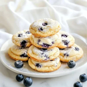 To make blueberry cheesecake cookies, gather these items: - 1 cup all-purpose flour - 1/2 teaspoon baking powder - 1/4 teaspoon baking soda - 1/4 teaspoon salt - 1/2 cup unsalted butter, softened - 1/2 cup cream cheese, softened - 1/2 cup granulated sugar - 1/4 cup brown sugar, packed - 1 large egg - 1 teaspoon vanilla extract - 1/2 cup fresh blueberries (or frozen, thawed) - 1/4 cup white chocolate chips (optional) - Zest of 1 lemon You can add extra flavors and textures with these options: - Chopped nuts like walnuts or pecans - A dash of cinnamon for warmth - More chocolate chips for sweetness If you lack some ingredients, here are swaps you can use: - Use whole wheat flour instead of all-purpose flour for more fiber. - Swap cream cheese with Greek yogurt for a lighter version. - Use coconut sugar in place of brown sugar for a different taste. - Replace fresh blueberries with dried blueberries for a chewy texture. {{ingredient_image_1}} First, preheat your oven to 350°F (175°C). Line a baking sheet with parchment paper. Next, grab a medium bowl. Combine the flour, baking powder, baking soda, and salt. Whisk these dry ingredients well and set them aside. Now, take a large mixing bowl. Cream the softened butter and cream cheese together. Add the granulated sugar and brown sugar. Mix until it's light and fluffy, about 3 to 4 minutes. Then, beat in the egg and vanilla extract. Mix this well until it’s smooth. Gradually add your dry mix to the wet mix. Stir on low speed until just combined. Finally, gently fold in the blueberries, white chocolate chips, and lemon zest with a spatula. Use a tablespoon to drop the cookie dough onto your prepared baking sheet. Space the dough about 2 inches apart. Bake in your preheated oven for 10 to 12 minutes. Look for lightly golden edges and set tops. This means they are done! Let the cookies cool on the baking sheet for 5 minutes. After that, transfer them to a wire rack to cool completely. For a nice presentation, arrange the cookies on a decorative plate. You can garnish with a few extra blueberries. A sprinkle of powdered sugar adds an elegant touch. Enjoy your delightful blueberry cheesecake cookies! To make the best blueberry cheesecake cookies, follow these tips: - Use soft butter and cream cheese: This helps your mixture blend well. - Measure flour correctly: Spoon flour into the cup, then level it off. Avoid packing it down. - Mix gently: When adding blueberries, fold them in gently. This keeps them whole. - Chill the dough: If it feels too soft, chill it for 30 minutes before baking. Here are some common mistakes that can ruin your cookies: - Skipping the baking soda: This helps your cookies rise and become fluffy. - Overmixing the dough: This can make cookies tough. Mix just until combined. - Not spacing the cookies: Leave enough room on the baking sheet. They spread as they bake. - Opening the oven too soon: This can cause cookies to sink. Wait until they are almost done. To take your blueberry cheesecake cookies up a notch, try these ideas: - Add lemon zest: This brightens the flavor and adds freshness. - Use fresh blueberries: They add better taste and texture compared to frozen ones. - Mix in white chocolate chips: They add sweetness and creaminess to each bite. - Try different spices: A pinch of cinnamon or nutmeg can add warmth and depth. Pro Tips Chill the Dough: For thicker cookies, chill the dough for at least 30 minutes before baking. This helps prevent spreading and enhances the flavor. Fresh vs. Frozen Blueberries: If using frozen blueberries, ensure they are thawed and drained to prevent excess moisture in the cookies. Zest Properly: When zesting the lemon, be sure to only take the yellow part of the skin. The white pith beneath can add a bitter flavor. Watch Baking Time: Keep an eye on the cookies while baking. Every oven is different; take them out when the edges are golden, but the centers are still soft for the best texture. {{image_2}} You can swap blueberries for other fruits. Raspberries, strawberries, or blackberries work great. Each fruit brings its own flavor. Try mixing different berries for a fun twist. Remember to adjust the amount based on sweetness. This keeps your cookies balanced and tasty. To make gluten-free cookies, use a gluten-free flour blend. Look for one that works for baking. Also, check the baking powder for gluten-free labeling. These swaps make everyone happy. You still get soft and chewy cookies without gluten. If you love chocolate, add cocoa powder. Mix in 1/4 cup of cocoa with the dry ingredients. For an extra treat, add chocolate chips. Dark or milk chocolate chips both taste great. This change gives a rich flavor, perfect for chocolate fans. To keep your blueberry cheesecake cookies fresh, place them in an airtight container. This helps maintain their soft texture. You can store them at room temperature for up to three days. If you want them to last longer, refrigeration is a good option. Just remember to let them warm up a bit before serving. Freezing is a great way to preserve cookies for later. To freeze your blueberry cheesecake cookies, first, let them cool completely. Then, place them in a single layer on a baking sheet. Freeze them for about an hour. Once frozen, transfer the cookies to a freezer bag. Remove as much air as possible before sealing. You can freeze them for up to three months. When ready to enjoy, just thaw them at room temperature. These cookies will stay fresh for about three days at room temperature. If they are in the fridge, they can last for about a week. For the best taste, serve them within a few days. Always check for any signs of spoilage before eating. Keeping them sealed tight will help prevent them from drying out. Enjoy your cookies while they’re soft and delightful! Yes, you can use frozen blueberries. Just make sure to thaw and drain them first. This helps keep the dough from getting too wet. Frozen blueberries work well and still taste great! To check if your cookies are done, look for golden edges. The tops should look set, not shiny. You can also gently touch the edge. If it feels firm, they are ready! To soften cream cheese, take it out of the fridge. Leave it on the counter for about 30 minutes. You can also cut it into small pieces to speed up the process. Yes, you can make these cookies ahead of time. After baking, let them cool and then store them in an airtight container. This keeps them fresh for up to a week! We covered all you need to make delicious blueberry cheesecake cookies. You learned the key ingredients, step-by-step baking, and tips to avoid mistakes. We explored fun variations and how to store your cookies for freshness. You now have the tools to create tasty treats. Remember, baking is an adventure. Experiment, taste, and enjoy your time in the kitchen!