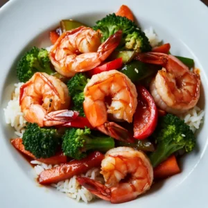 - 1 lb large shrimp, peeled and deveined - 2 cups broccoli florets - 1 red bell pepper, sliced - 1 carrot, thinly sliced - 1/4 cup low-sodium soy sauce - 2 tablespoons honey - 1 tablespoon rice vinegar - 1 teaspoon sesame oil - 2 tablespoons cornstarch - 2 tablespoons vegetable oil - 3 cloves garlic, minced - 1 inch ginger, grated - Sesame seeds for garnish - Cooked rice or noodles for serving Each ingredient plays a key role in this dish. The shrimp add protein and a sweet taste. The broccoli, bell pepper, and carrot add color and crunch. Together, they create a vibrant and healthy meal. The teriyaki sauce is the star. Low-sodium soy sauce keeps it tasty without being too salty. Honey adds sweetness, and rice vinegar gives a nice tang. Sesame oil brings a rich flavor, and cornstarch helps thicken the sauce. You will need vegetable oil to cook everything. Garlic and ginger give the dish a warm aroma. Finally, sesame seeds add a nice crunch on top. Serve this stir fry over rice or noodles for a complete meal. {{ingredient_image_1}} In a small bowl, whisk together these ingredients: - 1/4 cup low-sodium soy sauce - 2 tablespoons honey - 1 tablespoon rice vinegar - 1 teaspoon sesame oil - 2 tablespoons cornstarch Mix until smooth. The sauce will give your shrimp a sweet and savory taste. Next, heat 2 tablespoons of vegetable oil in a large skillet. Use medium-high heat. Add the shrimp. Cook them for about 2-3 minutes until they turn pink. This means they are done. Once cooked, set the shrimp aside on a plate. In the same skillet, add the remaining tablespoon of oil. When it's hot, add: - 3 cloves garlic, minced - 1 inch ginger, grated Stir these for 30 seconds. This will bring out their flavors. Then, add the vegetables: - 2 cups broccoli florets - 1 red bell pepper, sliced - 1 carrot, thinly sliced Stir-fry the veggies for about 4-5 minutes. They should be tender but still crisp. Return the cooked shrimp to the skillet. Pour the teriyaki sauce over the shrimp and vegetables. Toss everything to coat. Cook for another 2 minutes. This will let the sauce thicken and coat the shrimp well. Now you're ready to serve! Look for shrimp that are firm and have a slight ocean smell. Fresh shrimp should not have a strong odor. The best shrimp feel cool to the touch and have a glossy appearance. Avoid those that look dull or have black spots. Buying shrimp with the shell on can offer extra flavor. Aim for tender yet crisp vegetables for the best texture. Broccoli, bell pepper, and carrots should remain bright and crunchy. Cut your veggies into similar sizes for even cooking. This helps them cook at the same rate, ensuring they stay fresh and vibrant. Stir-fry them quickly to lock in their color and nutrients. Customize sweetness or saltiness by adjusting honey or soy sauce. If you want a sweeter dish, add more honey. For a saltier flavor, increase the soy sauce. Feel free to taste the sauce before adding it to the stir fry. This way, you can find the balance that suits your taste buds perfectly. Pro Tips Fresh Shrimp is Key: For the best flavor and texture, use fresh or high-quality frozen shrimp. Thaw frozen shrimp in the refrigerator overnight for optimal results. Prep Ingredients Ahead: To ensure a quick cooking process, chop and prepare all vegetables and ingredients before you start cooking. Stir-frying is a fast-paced method! Adjust Sauce to Taste: Taste your teriyaki sauce before adding it to the stir fry. You can adjust the sweetness or saltiness by adding more honey or soy sauce as needed. Don’t Overcook the Vegetables: Stir-fry the vegetables until they are tender yet crisp. Overcooking can lead to a loss of nutrients and a mushy texture. {{image_2}} You can easily switch the shrimp for other proteins. Chicken works well and cooks quickly. Tofu is a great choice for a vegetarian option. Beef adds a nice, hearty flavor. Each choice brings its own taste and texture to the dish. Just cut them into bite-sized pieces, and follow the same cooking steps. Feel free to mix up the veggies too! Asparagus adds a nice crunch and flavor. Snap peas give a sweet taste and bright color. Bok choy is tender and absorbs the sauce well. You can use any combo you like. Just keep the cooking time similar for best results. If you need a gluten-free meal, swap the soy sauce for tamari. Tamari has a similar flavor but is free from gluten. This small change keeps the dish tasty while meeting dietary needs. Always check labels to ensure all ingredients are gluten-free. You can store leftovers in an airtight container. Keep them in the fridge for up to 3 days. This way, you can enjoy the tasty flavors again soon! Reheating is easy. For the best results, use a skillet. Heat it on medium until warm. If you use a microwave, do it in short intervals. This helps keep the shrimp and veggies nice. If you want to save some for later, freeze the stir fry in a sealed container. It can last up to 1 month in the freezer. When you are ready to eat, reheat it in a skillet for the best taste. Yes, just ensure they are fully thawed before cooking. Frozen shrimp can still taste great. Just remember to drain any excess water after thawing. This step keeps your dish from becoming watery. Add red pepper flakes or sriracha to the sauce. Start with a small amount, then taste. You can always add more if you want it hotter. This makes the dish exciting and full of flavor. It's delicious served over rice, noodles, or with a side of steamed vegetables. Rice absorbs the sauce well, while noodles add a nice chew. Steamed veggies can also add color to your plate. Shrimp turn pink and opaque when properly cooked; they usually take 2-3 minutes. If they curl into a "C" shape, they are done. Overcooking makes shrimp tough, so watch them closely. This blog post showed you how to make Teriyaki Shrimp Stir Fry. You learned about the main ingredients, the easy steps to cook, and how to customize it. Remember to check for fresh shrimp and pick the right veggies for a tasty dish. You can even switch proteins or go gluten-free if you like. With these tips, your meal will be quick and delicious. Try it out and enjoy every bite!