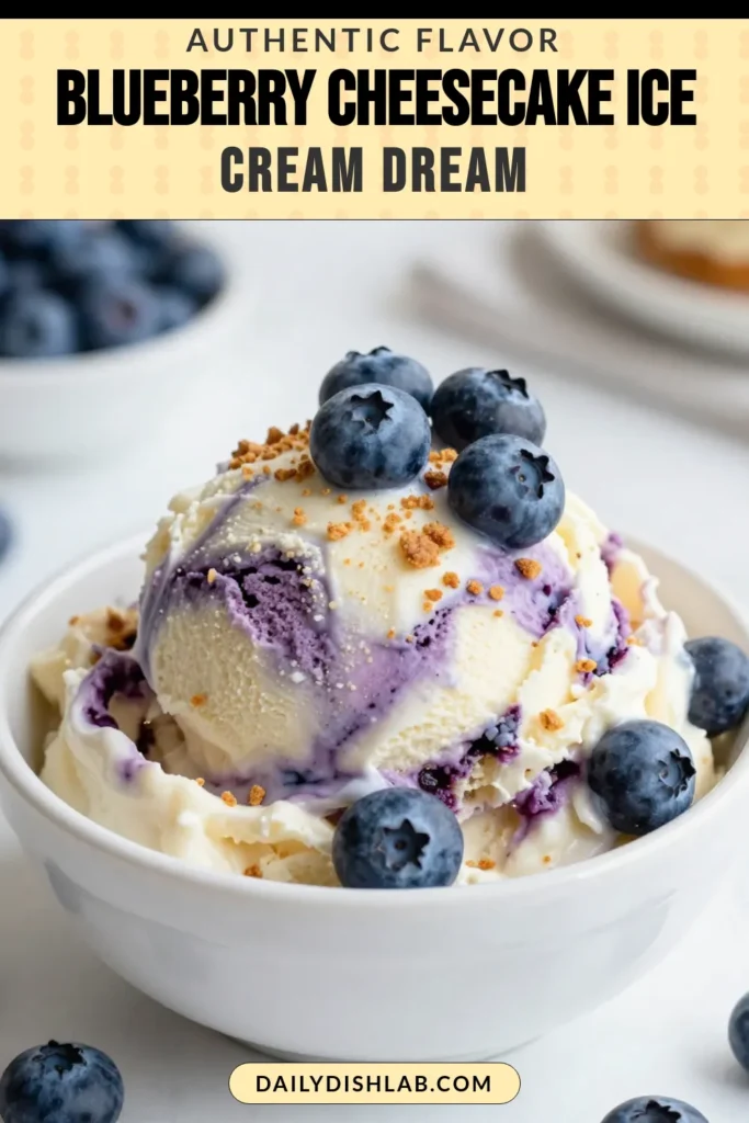 Indulge in the creamy delight of homemade blueberry cheesecake ice cream! This blueberry cheesecake ice cream recipe features fresh blueberries, a rich cream cheese base, and a crunchy graham cracker swirl. Perfect for summer evenings or as a special treat, it's one of the best blueberry dessert recipes around. Make your own frozen cheesecake ice cream today and savor every scoop! Save this recipe for a sweet escape! #BlueberryDessert #IceCreamRecipe #FrozenTreats #SummerDesserts