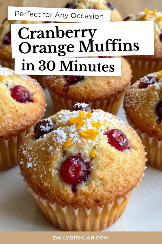 Indulge in the delightful flavors of these Cranberry Orange Muffins! This easy muffin recipe is perfect for your fall baking recipes collection. Bursting with the citrusy goodness of orange zest, these homemade cranberry muffins are quick to prepare and sure to impress. Enjoy them warm and share the joy! Try this simple recipe today and transform your breakfast! Save and share the love for baking! #CranberryOrangeMuffins #EasyMuffinRecipe #FallBakingRecipes #OrangeZestMuffins