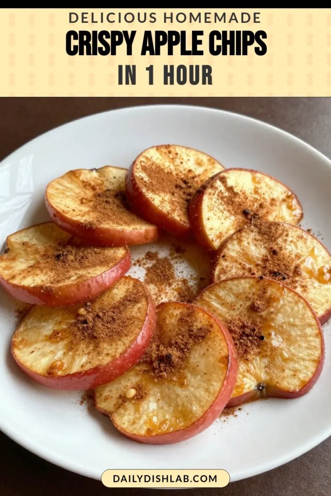 Satisfy your snack cravings with this crispy apple chips recipe! These Cinnamon Sugar Apple Chips are not only delicious but also a healthy treat. Using Fuji apples, this oven-baked apple chips recipe is easy to make and perfect for kids and adults alike. Enjoy these healthy apple snacks anytime! Try making these cinnamon sugar apple chips today and elevate your snack game. Save your favorite recipe now! #HealthySnacks #AppleChips #CinnamonSugar #BakingRecipes