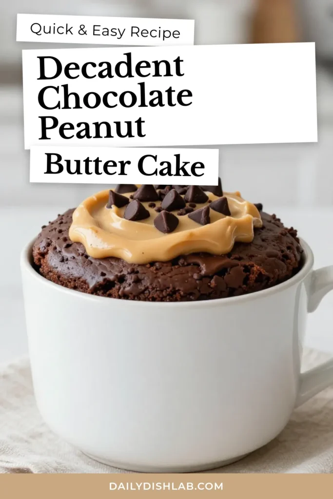 Indulge in the deliciousness of a chocolate peanut butter mug cake with this easy mug cake recipe! Ready in just 5 minutes, this microwave cake recipe is perfect for when you crave a quick dessert mug cake. Plus, it's a gluten-free mug cake that satisfies your sweet tooth without the hassle. Make it extra special with chocolate chips or whipped cream. Try it out and save for later! #MugCake #Dessert #ChocolatePeanutButter #GlutenFree