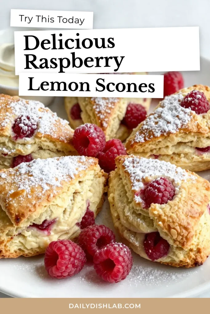Indulge in these delicious Raspberry Lemon Scones with our easy scones with raspberries recipe! Perfect for breakfast or a sweet snack, this homemade lemon scones treat is bursting with citrus flavor and fresh raspberries. Discover the joy of baking with fresh raspberries and elevate your baking game with this citrus scone recipe. Try the Raspberry Lemon Scones recipe today for a delightful twist! #SconeRecipe #BakingWithFreshRaspberries #HomemadeScones #CitrusScones