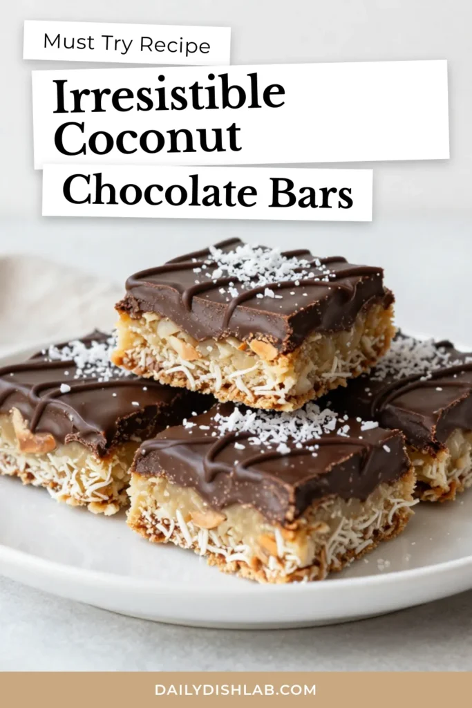 Indulge in these delicious chocolate coconut bars that are not only tasty but also healthy! Made with almond flour, these no-bake coconut treats feature a rich dairy-free chocolate drizzle that takes your dessert experience to another level. Perfect for those looking for almond flour recipes and healthy dessert bars. Try this easy recipe today and enjoy guilt-free snacking! Save it for later! #ChocolateCoconutBars #HealthyDessert #AlmondFlourRecipes #NoBakeTreats