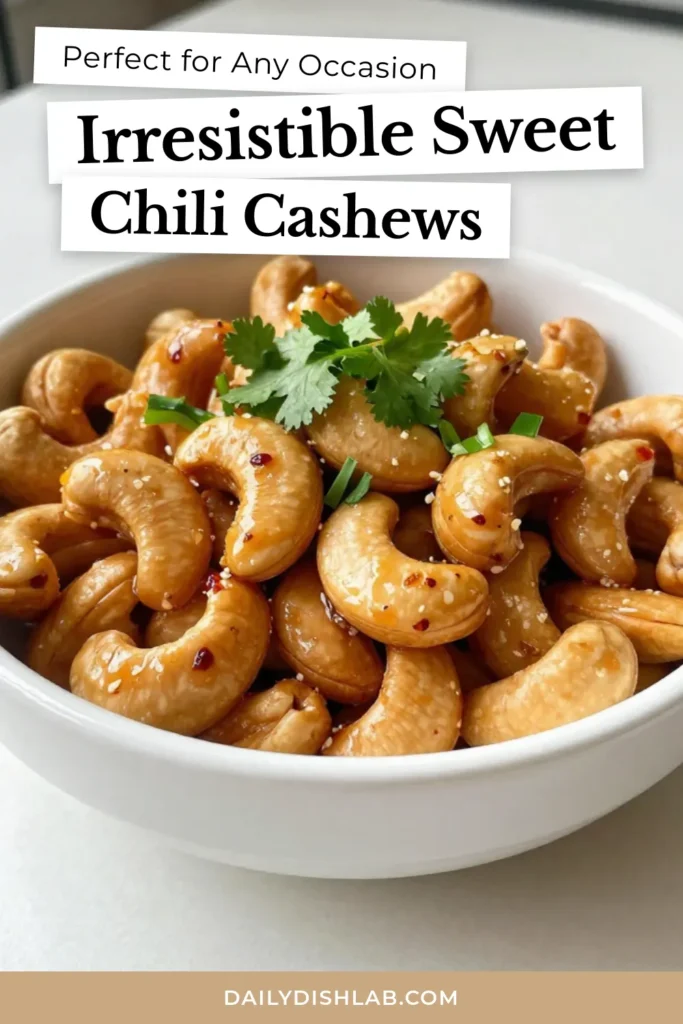 Satisfy your snack cravings with these Sweet Chili Garlic Cashews! This roasted cashew recipe is perfect for those seeking spicy cashew snacks that are easy to prepare and absolutely delicious. With just a handful of ingredients and 30 minutes in the oven, you’ll have flavorful oven roasted cashews that make ideal easy cashew appetizers for any occasion. Try this recipe today and elevate your snacking game! #SweetChiliGarlicCashews #RoastedCashewRecipe #SpicyCashewSnacks #EasyCashewAppetizers