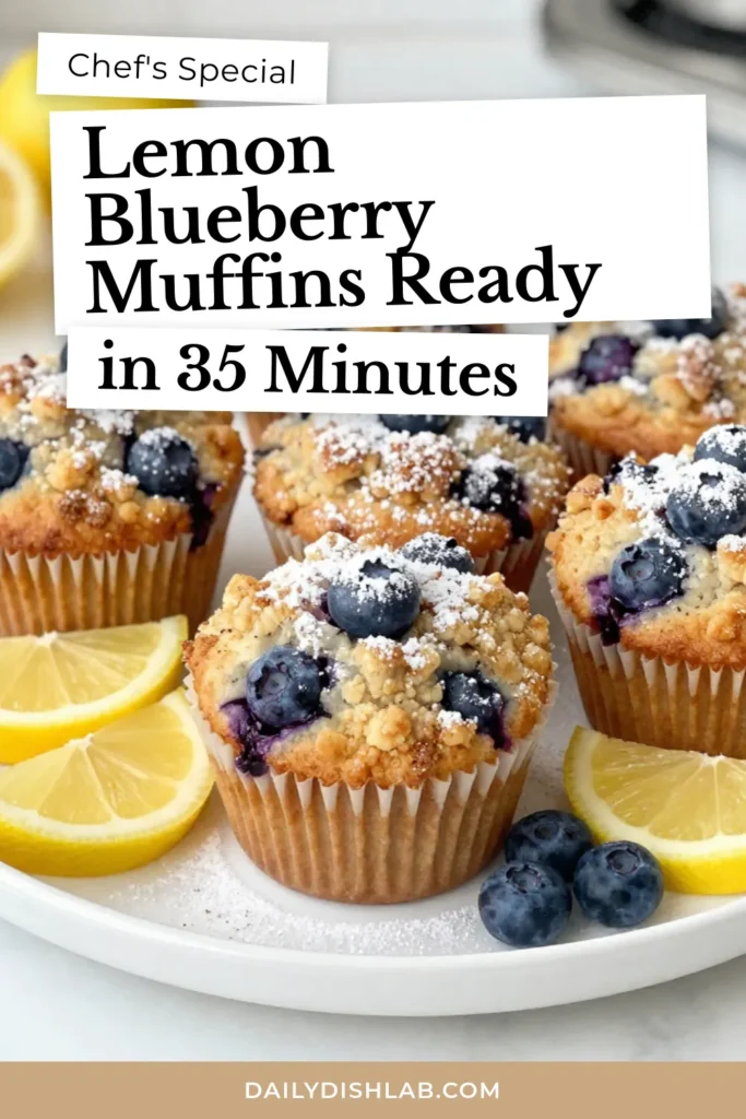Savor the perfect blend of tart and sweet with these Lemon Blueberry Muffins topped with a delicious streusel! This easy homemade muffins recipe combines fresh blueberries and zesty lemon for a delightful treat. In just 35 minutes, you can enjoy these fluffy muffins bursting with flavor. Don’t miss out—pin this easy blueberry muffin recipe for your next breakfast or snack! #LemonBlueberryMuffins #StreuselToppingMuffins #EasyLemonMuffins #HomemadeMuffinsRecipe