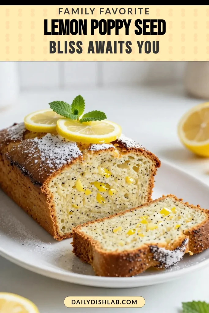 Indulge in this delightful Lemon Poppy Seed Loaf, a perfect blend of zest and crunch. This easy lemon loaf recipe is moist and bursting with flavor, ideal for any occasion. With its simple ingredients, it’s the perfect lemon dessert recipe to impress your friends or family. Try this scrumptious poppy seed cake recipe today and elevate your baking game. Don’t forget to save for later! #LemonPoppySeedBread #EasyLemonLoaf #MoistLemonBread #LemonDessertRecipes