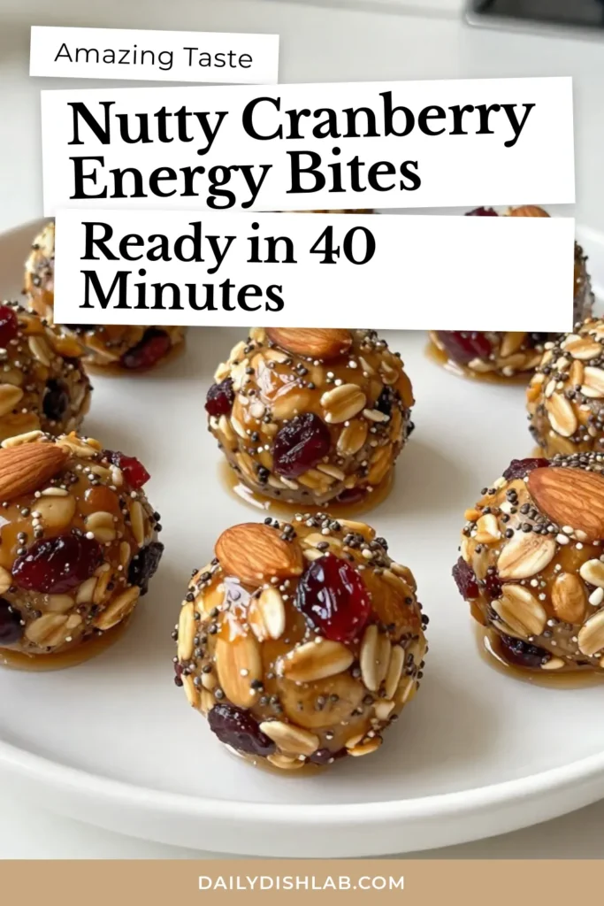 Looking for a quick and nutritious pick-me-up? Try these Almond Cranberry Energy Bites! Perfect as a healthy snack, these no-bake energy bites are packed with almonds, dried cranberries, chia seeds, and just a hint of cinnamon. Whether you choose to add almond butter or dark chocolate chips, you're in for a treat. Make these almond energy balls today and fuel your day the healthy way! Save this recipe now! #HealthySnackRecipes #NoBakeEnergyBites #ChiaSeedEnergyBites #AlmondEnergyBalls
