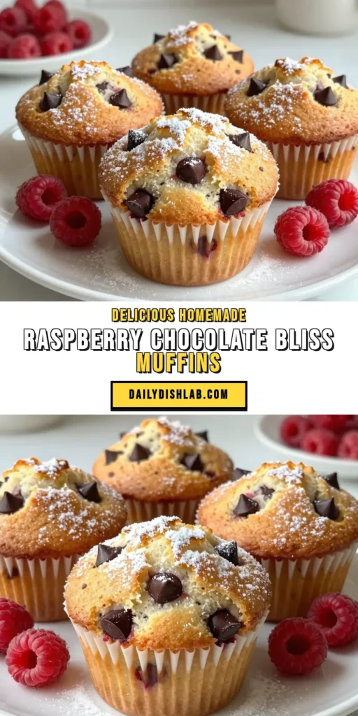 Indulge in these delicious Raspberry Chocolate Chip Muffins that are as healthy as they are tasty! This easy muffin baking recipe combines fresh raspberries with dark chocolate chips, making it the perfect treat for breakfast or snacks. Try these whole wheat muffins for a nutritious twist on your favorite muffin recipes. Get ready to enjoy fresh raspberry desserts that everyone will love. Save this recipe now and surprise your family today! #HealthyMuffinRecipes #EasyMuffinBaking #FreshRaspberryDesserts #WholeWheatMuffinsRecipe