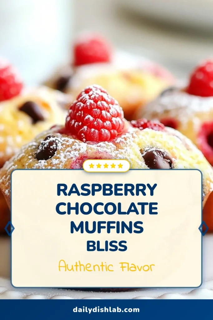 Indulge in these delicious raspberry chocolate chip muffins that are perfect for any time of day! This healthy muffin recipe combines fresh raspberries and chocolate chips for a flavorful treat. Easy to make, these homemade muffins with raspberries are a delightful breakfast or snack option. Try this chocolate chip muffins recipe today, and experience a burst of flavor in every bite! Save now and enjoy! #Muffins #HealthyEating #BakingRecipes #RaspberryDelight