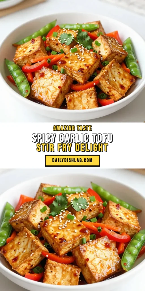 Looking for a quick and healthy dinner? Try this Chili Garlic Tofu Stir Fry! This easy chili garlic tofu recipe is packed with flavor and perfect for a vegan stir fry recipe. Enjoy crispy tofu, vibrant veggies, and a spicy garlic tofu dish that’s nutritious and delicious. In just 30 minutes, you’ll have a satisfying meal. Save this recipe for your next tofu stir fry night! #VeganRecipes #HealthyEating #ChiliGarlicTofu #TofuStirFry