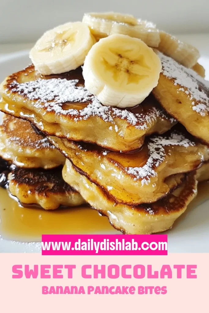 Indulge in these Chocolate Chip Banana Pancake Bites for a delicious twist on your morning routine! This easy pancake bites recipe uses ripe bananas to create healthy banana pancakes that are perfect for breakfast. Packed with chocolate chips, these delightful treats are a fun way to enjoy chocolate chip pancakes. Try this banana pancake recipe today and elevate your chocolate chip breakfast ideas. Save this recipe for later! #ChocolateChipPancakes #HealthyBananaPancakes #EasyPancakeBites #BreakfastIdeas