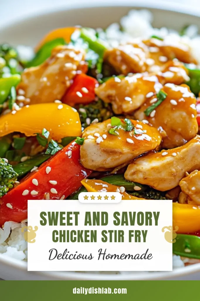 Looking for a delicious and quick dinner idea? Try this honey garlic chicken stir-fry! Packed with tender chicken and vibrant vegetables, this easy chicken recipe is perfect for busy weeknights. In just 25 minutes, you can whip up a healthy stir-fry that's sure to impress. Serve it over rice or quinoa for a satisfying meal. Save this recipe for your next family dinner! #HoneyGarlicChickenStirFry #EasyChickenRecipes #HealthyStirFryRecipes #QuickDinnerIdeas