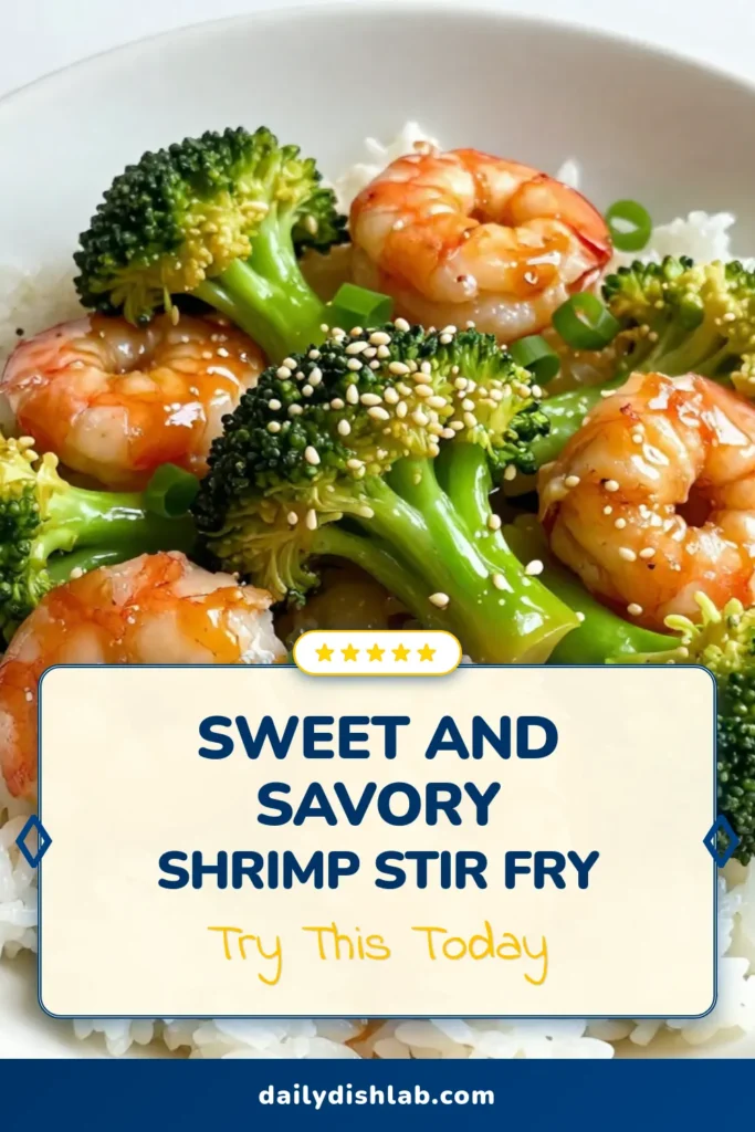 Discover how to make a quick shrimp dinner with this easy honey garlic shrimp recipe! This shrimp and broccoli stir fry combines juicy shrimp and vibrant broccoli in a sweet and savory sauce. Perfect for a healthy shrimp recipe, this dish is ready in just 20 minutes. Try this delightful Asian-inspired meal tonight and impress your family! Save this recipe for later! #HoneyGarlicShrimp #ShrimpAndBroccoliStirFry #EasyAsianRecipes #HealthyShrimpRecipe