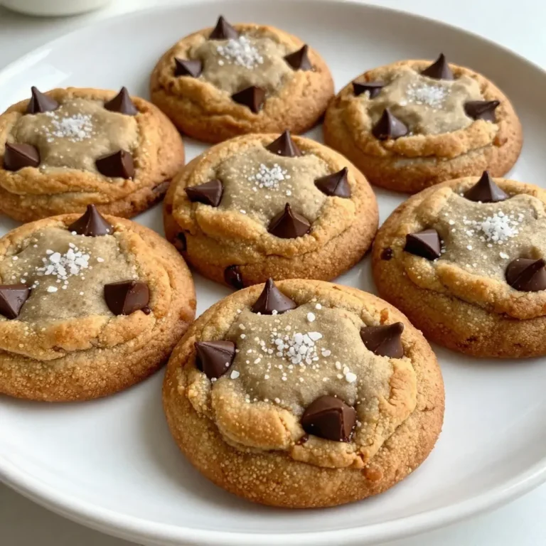 To make Brown Butter Chocolate Chip Cookies, you need a few key ingredients. Here's the list: - 1 cup unsalted butter - 1 cup brown sugar, packed - 1/2 cup granulated sugar - 2 large eggs - 1 teaspoon vanilla extract - 3 cups all-purpose flour - 1 teaspoon baking soda - 1/2 teaspoon salt - 1 1/2 cups chocolate chips (semi-sweet or dark) - Sea salt for sprinkling (optional) Each ingredient plays a role in creating that perfect cookie. The unsalted butter gives a creamy base. Brown sugar adds rich flavor and moisture. The granulated sugar helps with texture. Eggs bind everything together and add lift. Vanilla extract enhances the overall taste. Flour, baking soda, and salt work to create structure. Chocolate chips are, of course, the star of the show! Finally, a sprinkle of sea salt can elevate the flavor even more. Ready to dive into making these delicious cookies? {{ingredient_image_1}} Melting the butter Start by placing 1 cup of unsalted butter in a medium saucepan. Heat it over medium heat. Stir the butter as it melts. Cooking until golden brown Keep cooking the butter until it turns golden brown. This will take about 5 to 7 minutes. You will smell a nutty aroma. Be careful not to burn the butter. Cooling the brown butter Once it’s brown, remove the saucepan from the heat. Let the brown butter cool slightly. This step is key for the best flavor in your cookies. Combining sugars with brown butter In a large mixing bowl, add the warm brown butter. Then, mix in 1 cup of brown sugar and 1/2 cup of granulated sugar. Beat until everything is smooth and well mixed. Incorporating eggs and vanilla Now, add 2 large eggs, one at a time. Then, pour in 1 teaspoon of vanilla extract. Mix well until it’s all combined. Whisking together dry ingredients In a separate bowl, whisk together 3 cups of all-purpose flour, 1 teaspoon of baking soda, and 1/2 teaspoon of salt. Gradually add this mixture to the wet ingredients. Stir just until blended. Folding in chocolate chips Now it’s time for the fun part! Gently fold in 1 1/2 cups of chocolate chips. You can use semi-sweet or dark chocolate. Make sure they are evenly spread in the dough. Chilling the dough Cover the cookie dough with plastic wrap. Place it in the fridge for at least 30 minutes. This helps the flavors blend and improves the cookie texture. Preheating the oven While the dough chills, preheat your oven to 350°F (175°C). Line two baking sheets with parchment paper. Scooping the dough onto baking sheets After chilling, use a cookie scoop or tablespoon. Drop balls of dough onto the baking sheets. Leave space between each cookie. They will spread while baking. Sprinkling sea salt (optional) If you like, sprinkle a pinch of sea salt on top of each cookie. This adds a nice touch of flavor. Baking and cooling instructions Bake the cookies for 10 to 12 minutes. They should be lightly golden on the edges. The centers may look a bit soft. Remove them and let cool on the baking sheets for 5 minutes. Then, transfer to a wire rack to cool completely. To brown butter, use medium heat. Watch it closely. Stir often. You want it golden brown with a nutty smell. This step takes about 5 to 7 minutes. If it gets too dark, it will taste burnt. Pay attention to the color. Remove it from heat as soon as it reaches the right shade. Try different types of chocolate for a unique taste. Semi-sweet chocolate gives a classic flavor. Dark chocolate adds a richer taste. You can mix them, too! Adjust the sugars if you like it sweeter or less sweet. You can even add spices like cinnamon for a twist. How you shape your cookies matters. For thicker cookies, scoop larger balls of dough. For thinner cookies, use smaller balls. Bake them for 10 to 12 minutes. The edges should be golden, and the center should look soft. Let them cool for a few minutes on the sheet before moving them. This helps them hold their shape. Pro Tips Chill the Dough: Chilling the dough for at least 30 minutes allows the flavors to meld and improves the texture of the cookies, resulting in a chewier center and crispier edges. Use Quality Chocolate: Opt for high-quality chocolate chips or chunks to enhance the flavor of your cookies. Dark chocolate pairs wonderfully with the sweetness of the dough. Brown Butter Technique: Be attentive while browning the butter; it can quickly go from perfect to burnt. Look for a golden color and nutty aroma before removing it from the heat. Don’t Overmix: When combining the dry and wet ingredients, mix just until incorporated. Overmixing can lead to tough cookies instead of soft and chewy ones. {{image_2}} You can make your cookies even better by adding nuts. I love using pecans or walnuts. Just chop them up and mix them into the dough. The nuts add a great crunch and extra flavor. About a cup of chopped nuts works well. This change makes your cookies more exciting. If you need a gluten-free choice, it’s easy! Replace all-purpose flour with a gluten-free blend. Many brands make good mixes that work well in cookies. Just make sure to measure the flour the same way. This way, you can enjoy these tasty cookies without gluten. Want to try something new? You can add different extracts or spices. For example, almond extract gives a nice twist. A pinch of cinnamon adds warmth. Experimenting with flavors can make your cookies special. Just remember to keep the amounts small, so they don’t overpower the chocolate. You can keep baked cookies at room temperature. Place them in an airtight container. This helps to keep them soft and fresh. They will stay good for about a week. If you want to store cookies for longer, freezing is a great option. To freeze, simply place cooled cookies in a freezer bag. Remove as much air as you can before sealing. They can last up to three months in the freezer. When you want one, take it out and let it thaw at room temperature. If you want to save cookie dough for later, freezing it is easy. Start by scooping the dough into balls. Place the balls on a baking sheet lined with parchment paper. Freeze them for about an hour. Once solid, transfer the dough balls to a freezer bag. Label the bag with the date. The dough can last for three months too. When you’re ready to bake, just take out the number of dough balls you need. You can bake them straight from the freezer. Just add a minute or two to the baking time. Enjoy fresh cookies anytime! Yes, you can use salted butter. If you do, cut back on the added salt. Use about 1/4 teaspoon of salt instead of 1/2 teaspoon. This keeps the cookie's taste balanced. The salty flavor can enhance the sweetness. To make chewy cookies, use more brown sugar than white sugar. Brown sugar adds moisture. Also, chill your dough before baking. This helps cookies hold their shape. Bake them just until the edges are set but the centers are soft. Cookies can spread for several reasons. If your butter is too warm, the cookies will flatten. Make sure to chill the dough. Also, too little flour can cause spreading. Measure flour correctly by spooning it into your measuring cup. This post covered how to make brown butter chocolate chip cookies. We explored each ingredient and discussed steps from browning butter to baking. I shared tips to improve flavor and texture, plus variations for different diets. You can also learn how to store cookies and dough. Follow these steps, and you’ll enjoy warm, delicious cookies made at home. Happy baking!