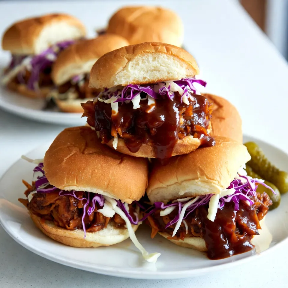 To make BBQ jackfruit sliders, you need these key ingredients: - 2 cans young green jackfruit in brine or water, drained and rinsed - 1 tablespoon olive oil - 1 onion, finely chopped - 3 cloves garlic, minced - 1 cup BBQ sauce (your favorite, or homemade) - 6 small slider buns These ingredients create a tasty base for your sliders. The jackfruit serves as a great meat substitute. It has a mild flavor that absorbs spices well. The right spices make your BBQ jackfruit pop. Here’s what you need: - 1 teaspoon smoked paprika - 1 teaspoon cumin - 1 teaspoon chili powder - Salt and pepper to taste These spices add depth and warmth to the dish. Smoked paprika gives a rich, smoky flavor. Cumin and chili powder add warmth and a bit of heat. You can elevate your sliders with these fun toppings: - Fresh coleslaw (for topping) - Pickles (optional, for garnish) Coleslaw adds crunch and creaminess. Pickles bring a tangy bite that balances the sweetness of the BBQ sauce. You can mix and match toppings to fit your taste. Enjoy crafting your perfect slider! {{ingredient_image_1}} To start, drain and rinse the jackfruit. Use your hands or forks to shred it. Pull it apart into bite-sized pieces. Be sure to discard any hard cores. This gives you the “meat” for your sliders. Set the shredded jackfruit aside for later. In a large skillet, pour in the olive oil. Heat it over medium heat. Add the finely chopped onion and cook until it becomes soft and clear. This takes about five minutes. Next, add the minced garlic. Cook for one more minute. You want to smell that great garlic aroma! Now, stir in the shredded jackfruit. Add the smoked paprika, cumin, chili powder, salt, and pepper. Mix everything well. Cook this mixture for about five minutes. This step helps the jackfruit soak up all those tasty spices. Once it’s mixed, pour in your BBQ sauce. Stir until every piece of jackfruit is covered. Reduce the heat to low and let it simmer. Let it cook for 15 to 20 minutes, stirring now and then. This makes the flavors even better. To make your BBQ jackfruit sliders burst with flavor, follow these tips: - Choose the right jackfruit: Use young green jackfruit in brine or water. This gives the best texture. - Season well: Don't skip on spices like smoked paprika, cumin, and chili powder. They add depth. - Let it simmer: Allow the jackfruit to simmer in the BBQ sauce. This lets the flavors meld together. - Taste as you go: Adjust salt and pepper to your liking during cooking. Every palate is different! Here are mistakes to watch out for: - Ignoring the texture: Make sure to shred the jackfruit properly. Large chunks won't absorb flavors well. - Overcooking the onions: Sauté them just until they're translucent. You want them soft but not mushy. - Not using enough sauce: Coat the jackfruit well with BBQ sauce. It keeps the sliders juicy and flavorful. - Skipping the toppings: Fresh coleslaw adds crunch. Pickles give a nice tang. Don’t skip them! Make your sliders even better with these ideas: - Presentation: Serve the sliders on a wooden board. It looks rustic and inviting. - Extra sides: Pair with coleslaw on the side for added crunch. Chips or fries also work well! - Drink pairings: Serve with a cold drink like lemonade or iced tea. They balance the rich flavors. - Make it a feast: Serve sliders at gatherings. They’re a hit at parties and BBQs! Pro Tips Choosing the Right Jackfruit: Make sure to use young green jackfruit in brine or water for the best texture. Canned jackfruit is readily available and saves time on preparation. Enhancing Flavor: For a deeper flavor, marinate the shredded jackfruit in the spices and a bit of BBQ sauce for at least 30 minutes before cooking. This allows the spices to penetrate the jackfruit more effectively. Coleslaw Variation: Experiment with different types of coleslaw such as creamy, vinegar-based, or even a spicy slaw to add a unique twist to your sliders. Serving Suggestions: Serve your sliders with a side of sweet potato fries or roasted veggies for a complete meal that's both delicious and satisfying. {{image_2}} You can change the flavor with different BBQ sauces. Each brand has its own taste. Try a sweet sauce for a rich flavor. A spicy sauce adds a kick. For a tangy taste, go for a mustard-based sauce. You can even make your own! Mix ketchup, brown sugar, and vinegar for a simple sauce. Experiment to find your favorite. Toppings can change your sliders greatly. Fresh coleslaw adds crunch and creaminess. Sliced jalapeños give heat. Avocado or guacamole adds richness. You can also add cheese for a creamy layer. Try adding grilled onions or pickled vegetables too. Each topping brings its own twist. Mix and match until you find the best combo! Pair your sliders with tasty sides. Sweet potato fries balance the savory jackfruit. A fresh salad adds brightness. Chips or a veggie platter can add crunch. For drinks, try iced tea or lemonade. Each pairing completes your meal. Choose what you love best! Each serving of BBQ jackfruit sliders has about 250 calories. This includes the jackfruit, BBQ sauce, and slider buns. The exact number may change based on the BBQ sauce you choose. If you want a lower calorie option, use less sauce or lighter buns. Jackfruit offers many health benefits. It is low in calories and high in fiber. Fiber helps your digestion and keeps you full. Jackfruit is also rich in vitamins A and C. These vitamins boost your immune system and help your skin. It has potassium, which supports heart health. This fruit is a great choice for plant-based diets. Jackfruit is a tasty alternative to traditional meats. It has a similar texture to pulled pork when cooked. Unlike meat, jackfruit is low in saturated fats. This makes it a heart-friendly option. Traditional meats can have high cholesterol and calories. Jackfruit gives you a flavorful meal without these downsides. It's perfect for those wanting to cut down on meat. Jackfruit is a large tropical fruit. It has a sweet taste when ripe. For our BBQ sliders, you'll want young green jackfruit. This type is not sweet and has a texture like pulled meat. You can find canned young green jackfruit in Asian grocery stores. Many large supermarkets also carry it in the international aisle. Look for it packed in brine or water. To store leftover BBQ jackfruit, let it cool first. Place it in an airtight container. It can last in the fridge for up to four days. If you want to keep it longer, freeze it. Use a freezer-safe bag or container. Frozen jackfruit can last for about three months. Just thaw it in the fridge before reheating. Yes, you can make BBQ jackfruit sliders gluten-free! Simply swap out regular slider buns for gluten-free buns. Many brands offer tasty gluten-free options. Always check the labels to ensure they meet your needs. You can also serve the jackfruit on lettuce leaves for a low-carb option. Many sides pair well with BBQ jackfruit sliders. Here are some ideas: - Fresh coleslaw adds crunch and flavor. - Sweet potato fries bring a nice twist. - Corn on the cob is a classic choice. - A simple green salad can balance the meal. - Pickles add a tangy bite that enhances the sliders. Feel free to mix and match these sides to create a fun meal! BBQ jackfruit sliders offer a tasty, plant-based meal option. We covered key ingredients, steps, and tips for the best flavor. Remember to choose your BBQ sauce carefully and avoid overcooking the jackfruit. With various topping options, you can customize these sliders to your liking. Jackfruit is a healthy choice too, rich in fiber and nutrients. Try these sliders at your next gathering for a fun, delicious meal. Enjoy the process and get creative!