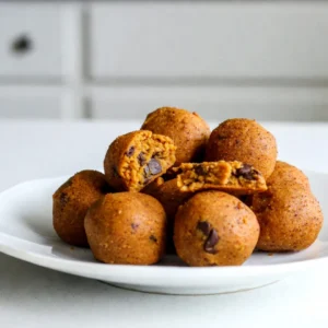 To make pumpkin spice energy bites, gather these key ingredients: - 1 cup rolled oats - 1/2 cup pumpkin puree - 1/4 cup almond butter (or peanut butter) - 1/4 cup honey or maple syrup - 1 teaspoon vanilla extract - 1 teaspoon pumpkin pie spice - 1/4 teaspoon salt These ingredients provide a great base for tasty energy bites. You can add a few optional ingredients for extra flavor and nutrients: - 1/3 cup mini chocolate chips or chopped nuts - 2 tablespoons chia seeds These add-ins give your bites a fun twist and boost the nutrition. The ingredients in these energy bites pack a punch. Here are some benefits: - Rolled oats: These are high in fiber. They keep you feeling full longer. - Pumpkin puree: This adds vitamins A and C. It also gives the bites a lovely orange color. - Almond butter: This is a good source of healthy fats and protein. - Honey or maple syrup: These natural sweeteners provide quick energy. - Chia seeds: They are rich in omega-3 fatty acids. They help support heart health. By using these ingredients, you create a snack that is both delicious and good for you. {{ingredient_image_1}} Start by gathering your ingredients. You need rolled oats, pumpkin puree, almond butter, honey or maple syrup, vanilla extract, pumpkin pie spice, and salt. If you like, add mini chocolate chips or chia seeds for extra flavor and crunch. In a large bowl, mix the rolled oats, pumpkin puree, almond butter, honey, and vanilla extract. Stir until everything blends well. Then, add in the pumpkin pie spice and salt. Mix again until fully combined. It should smell like fall! Now, it’s time to shape the mixture into bites. Take a small amount of the mix and roll it into a ball, about 1 inch wide. If the mix feels too sticky, wet your hands slightly with water. This helps the mixture come together. Place each ball on a baking sheet lined with parchment paper. Make sure they are spaced out a bit. This step makes it easier to chill them later. After forming the bites, you need to chill them. Put the baking sheet in the fridge for at least 30 minutes. This helps the bites firm up and hold their shape. Once they are firm, you can store them. Place the energy bites in an airtight container. Keep them in the fridge, and they’ll stay fresh for up to a week. Enjoy these tasty treats anytime you need a quick snack! To avoid sticky hands, you can wet your hands lightly. A little water helps shape the bites easily. If the mixture feels too wet, add a bit more oats. This will absorb extra moisture. Mix until you reach a good balance. The perfect mix should be slightly moist but not runny. It should hold its shape when rolled into balls. If your mixture falls apart, add more almond butter or honey. If it’s too wet, increase the oats. This way, every bite stays firm and tasty. You can add fun flavors and textures to these bites. Mini chocolate chips give sweetness and crunch. Chia seeds add nutrition and a nice crunch. For a twist, try adding dried fruit or nuts. This boosts flavor and keeps each bite exciting. Mix and match ingredients to find your favorite combination! Pro Tips Tip 1: Adjust the Sweetness: Depending on your preference and the sweetness of your pumpkin puree, you may want to adjust the amount of honey or maple syrup used. Start with less and add more to taste. Tip 2: Customize Your Add-ins: Feel free to mix in your favorite ingredients like dried cranberries, raisins, or different types of nuts to customize your energy bites further. Tip 3: Make Ahead: These energy bites can be made ahead of time and stored in the refrigerator for quick snacks throughout the week, making them perfect for meal prep! Tip 4: Experiment with Spices: In addition to pumpkin pie spice, you can experiment with adding spices like cinnamon or nutmeg for an extra layer of flavor. {{image_2}} To make vegan pumpkin spice energy bites, swap honey for maple syrup. Use almond butter or peanut butter as your base. Both work well and keep it plant-based. This change makes the bites tasty and suitable for vegans. You can also add a bit of almond milk if you need a smoother mix. For gluten-free energy bites, stick with rolled oats that are certified gluten-free. Many brands offer this option. You can also use coconut flour instead of oats for a unique twist. Just remember, if you change the ingredients, the texture may change too. Want to change up the flavor? Add a few tablespoons of cocoa powder for a chocolate twist. You could also try different spices, like cinnamon or nutmeg, to enhance the pumpkin flavor. If you love fruit, mix in some dried cranberries or raisins for a sweet bite. These alternatives keep the energy bites exciting and fun! To keep your pumpkin spice energy bites fresh, store them in an airtight container. This helps prevent moisture and air from spoiling them. Place the container in the fridge to maintain their taste and texture. You can also use parchment paper between layers to avoid sticking. Pumpkin spice energy bites last up to one week in the fridge. For optimal freshness, consume them within this time. If they start to feel dry or lose flavor, it's best to toss them. Always check for any off smells or signs of spoilage before eating. Freezing is a great way to extend the shelf life of your energy bites. To freeze, place them in a single layer on a baking sheet. Once frozen, transfer them to a freezer-safe bag or container. They can last for up to three months in the freezer. When you're ready to eat, simply thaw in the fridge overnight or enjoy them frozen for a cool treat! Yes, you can. Almond butter is great, but peanut butter works too. Other nut butters like cashew or sunflower seed butter can also fit in well. Just remember, each one brings its own flavor. Try different ones to find your favorite! For nut allergies, use sunflower seed butter. It has a similar texture and taste. You can also skip the nut butter entirely. Just add a bit more pumpkin puree to keep the mixture moist. Always check labels for hidden allergens in other ingredients. If you want to skip honey or maple syrup, try agave syrup. It is sweet and easy to use. You can also use brown sugar or coconut sugar mixed with a little water. They provide sweetness without changing the taste much. You learned how to make delicious energy bites with simple steps. We explored key ingredients, tips, and variations to suit your taste. Remember, you can mix and match flavors and ingredients easily. Store them well to enjoy snacks later. Whether you go vegan or gluten-free, there's a recipe for everyone. Make these bites your own, and have fun in the kitchen. Enjoy the tasty, nutritious rewards of your work!