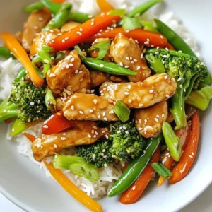 For a delicious Honey Garlic Chicken Stir-Fry, you need a few key items: - 1 lb boneless chicken breasts, sliced into thin strips - 2 tablespoons honey - 3 tablespoons soy sauce (low-sodium preferred) - 2 cloves garlic, minced - 1 tablespoon fresh ginger, minced - 2 tablespoons vegetable oil (or sesame oil for extra flavor) - 1 cup broccoli florets - 1 red bell pepper, sliced - 1 carrot, julienned - ½ cup snap peas - Salt and pepper to taste These ingredients work together to create a sweet and savory dish that’s quick and easy to make. To make your stir-fry even more appealing, consider these garnishes: - 2 green onions, sliced - Sesame seeds These add a nice touch of color and extra flavor to your meal. Choosing the right oil can enhance your dish. You can use: - Vegetable oil: Great for a neutral flavor. - Sesame oil: Adds a rich, nutty taste. Using sesame oil can elevate the overall flavor of your stir-fry, giving it that authentic taste. {{ingredient_image_1}} To start, grab a small bowl. Mix together 2 tablespoons of honey, 3 tablespoons of soy sauce, 2 minced cloves of garlic, and 1 tablespoon of minced ginger. This sauce brings the sweet and savory flavors together. Set it aside for later. Next, heat 2 tablespoons of vegetable oil in a large skillet or wok over medium-high heat. Once the oil is hot, add 1 pound of sliced chicken breasts. Stir-fry the chicken for about 5 minutes. You want it to be browned and fully cooked. Once done, take the chicken out and set it aside. In the same skillet, add a bit more oil if needed. Toss in 1 cup of broccoli florets, 1 sliced red bell pepper, 1 julienned carrot, and ½ cup of snap peas. Stir-fry these for about 3-4 minutes. Cook until the vegetables are tender-crisp. This keeps them bright and crunchy. Now, return the cooked chicken to the skillet. Pour the honey garlic sauce over the chicken and vegetables. Stir well to coat everything evenly in that tasty sauce. This step blends all the flavors. Cook for an additional 2-3 minutes while stirring occasionally. You want the sauce to thicken slightly. Finally, season with salt and pepper to your taste. Remove from heat, and add some sliced green onions and sesame seeds on top for garnish. To ensure your chicken cooks evenly, slice it thinly. Thin strips cook fast and stay juicy. Heat your skillet well before adding the chicken. This helps create a nice sear. Stir-fry the chicken for about five minutes, until it turns golden brown. Remove the chicken once it’s cooked through. This keeps it tender and avoids overcooking. For the veggies, keep them fresh and bright. Cut them into uniform pieces for even cooking. Start with the broccoli and bell pepper, as they take longer to cook. Stir-fry them for about three to four minutes. They should be tender-crisp, meaning they still have a bit of bite. Add the carrots and snap peas later, as they cook faster. This way, your stir-fry will have a great mix of textures. You can easily adjust the sauce to fit your taste. If you like it sweeter, add more honey. For a spicy kick, try adding red pepper flakes or sriracha. You can also switch the soy sauce for teriyaki sauce for a different flavor. Experiment with these options to find what you love best! Pro Tips Marinate for More Flavor: Allow the chicken to marinate in the honey garlic sauce for at least 30 minutes before cooking to enhance the flavor. Veggie Variations: Feel free to swap the vegetables for your favorites; bell peppers, zucchini, or asparagus all work well in this stir-fry. Thicken the Sauce: If you prefer a thicker sauce, mix a teaspoon of cornstarch with a tablespoon of water and add it to the sauce while cooking. Serve with Rice: This stir-fry pairs beautifully with steamed rice or quinoa for a complete meal. {{image_2}} You can swap chicken for other proteins. Shrimp adds a nice seafood touch. Tofu works great for a vegetarian meal. Beef gives a hearty flavor. Just remember to adjust cooking time. Shrimp cooks quickly, while beef may need more time. Feel free to mix in different vegetables. Snap peas can be replaced with green beans. Zucchini or mushrooms add fun textures. Cauliflower is a great, low-carb choice. Use what you have on hand. This keeps the dish fresh and exciting. If you need gluten-free options, use tamari instead of soy sauce. For a low-carb meal, skip the carrots. Add more broccoli and bell peppers. This way, you enjoy the same great taste without extra carbs. Adjust the recipe to fit your needs. To keep your Honey Garlic Chicken Stir-Fry fresh, store leftovers in an airtight container. Place the container in the fridge. It’s best to eat leftovers within three days for the best taste. Make sure the dish cools down before sealing it up. This helps keep moisture in check. When reheating, use a skillet or microwave. If using the skillet, add a splash of water or broth. Heat it over low to medium heat, stirring often. This helps the dish stay juicy and prevents it from drying out. In the microwave, cover the dish with a lid or wrap to trap steam. Heat in short bursts, stirring in between. To freeze Honey Garlic Chicken Stir-Fry, let it cool completely. Place it in a freezer-safe container. Make sure to leave some space at the top for expansion. It can last up to three months in the freezer. To thaw, move it to the fridge overnight before reheating. This keeps the flavor and texture intact. Yes, you can use frozen chicken or vegetables. Here are some best practices: - Thaw chicken first: For even cooking, thaw the chicken in the fridge overnight. - Use directly from the freezer: You can add frozen veggies straight into the hot pan. They will cook well if you stir them nicely. - Increase cooking time: Frozen chicken may need a little extra time to cook through. Make sure it reaches 165°F (75°C) for safety. Using frozen ingredients can save time and reduce waste. Just be sure to keep an eye on the cooking time. Honey garlic chicken stir-fry goes well with several side dishes: - Steamed rice: White or brown rice pairs perfectly with the sweet sauce. - Quinoa: A healthy option that adds a nutty flavor. - Noodles: Stir-fried or plain noodles are great for soaking up the sauce. - Salad: A fresh green salad can balance the meal. These options add variety and make your meal more filling. You can easily adjust the spice level of your stir-fry. Here are some tips: - To make it spicier: Add red pepper flakes or a splash of hot sauce. Start with a little, and taste as you go. - To make it milder: Use less garlic and avoid adding spicy ingredients. You can also add more honey to balance the heat. These simple changes allow you to create a dish that suits your taste buds perfectly. You learned how to make Honey Garlic Chicken Stir-Fry, from the sauce to storage. I shared tips on perfecting the chicken and the best veggies to use. You can also explore different proteins and ways to adapt this dish for your needs. With these insights, you can make a tasty meal that you will love. Enjoy cooking and tasting all the great flavors you create!
